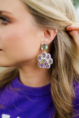 Taylor Shaye: Fighting Tigers Paw Earrings