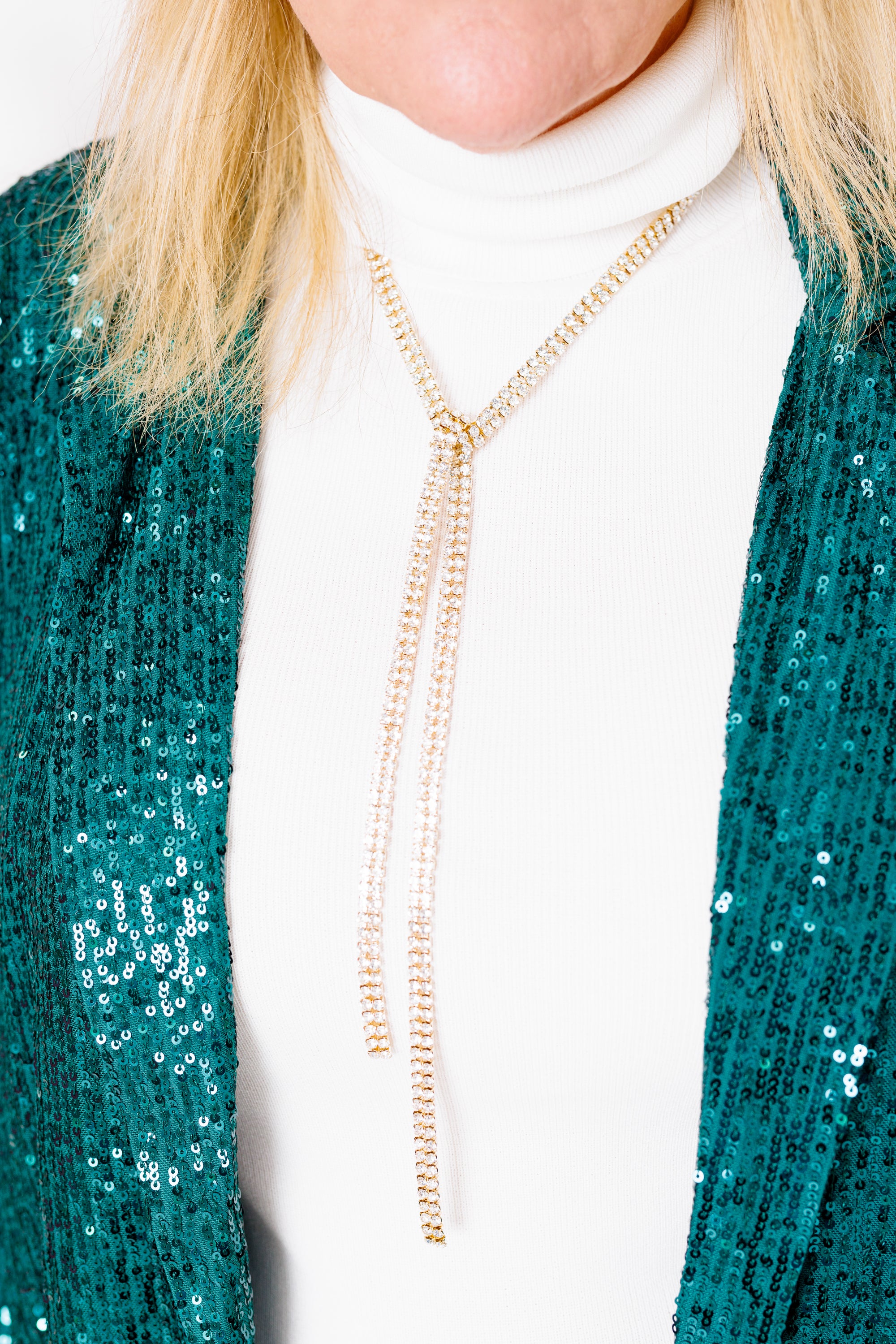 Rhinestone Knot Necklace, GOLD