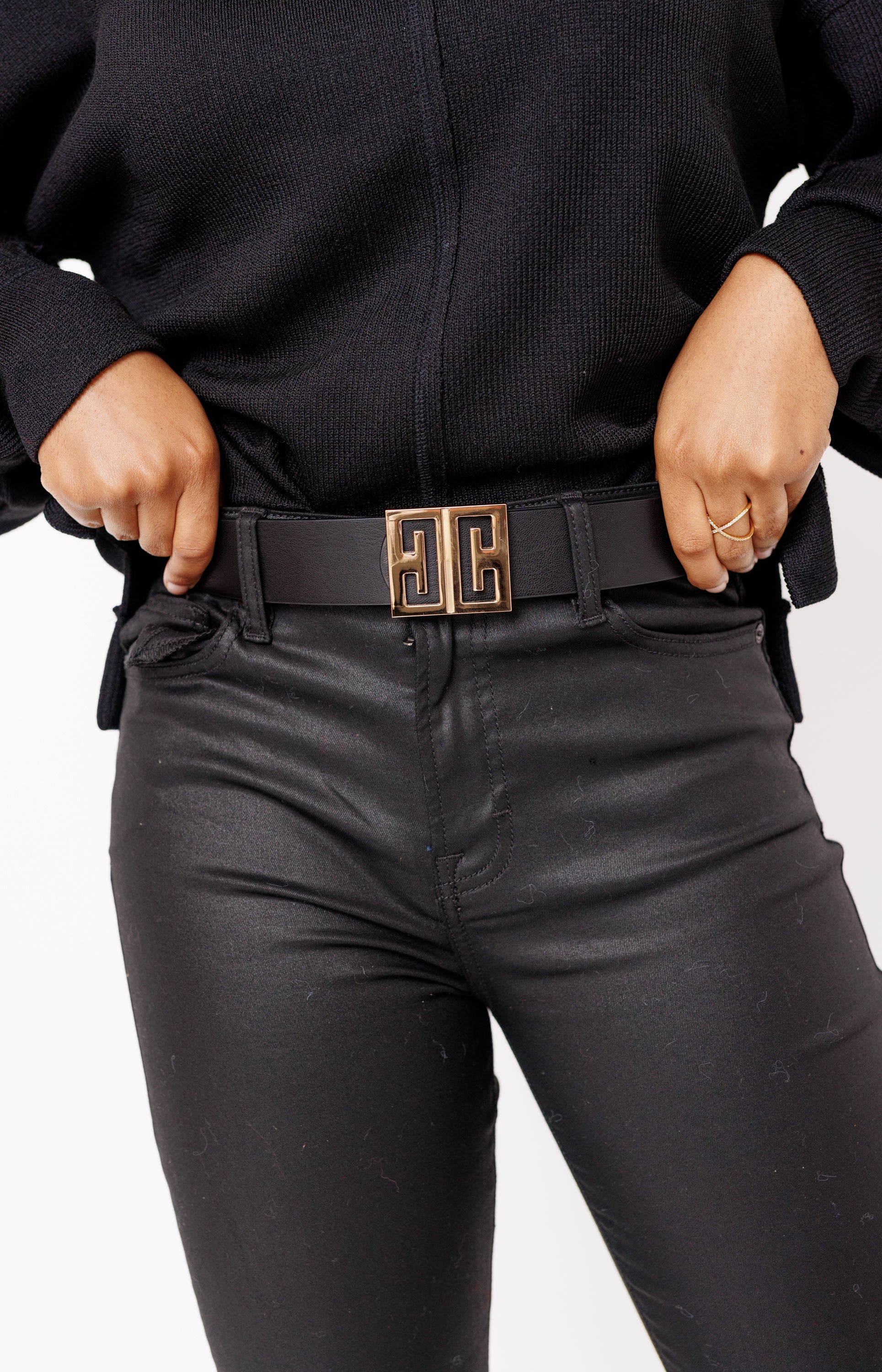 Mirrored C Belt, BLACK