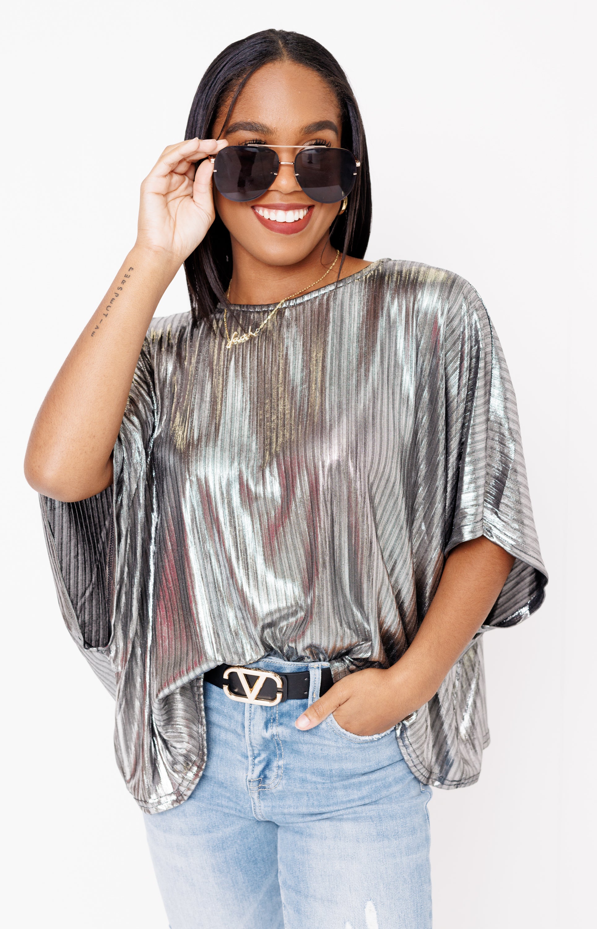 Gleam Perfection Top, SILVER