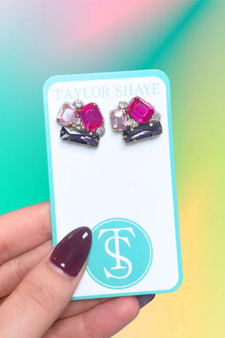 Taylor Shaye: Nelly Gem Stud Earrings