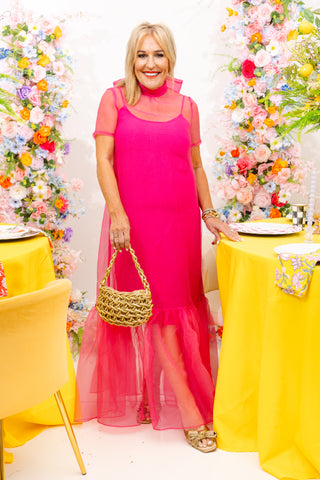 KARLIE: Call Me Queen Dress, MAGENTA