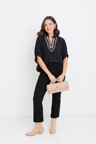 City Safari Blouse, BLACK