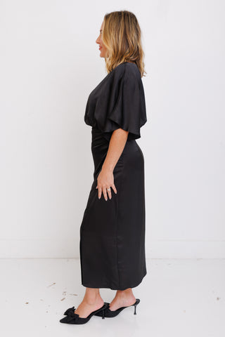 Forme Noir Midi Dress, BLACK