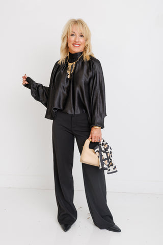 Everyday Drama Blouse, BLACK