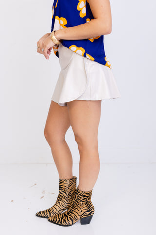 Refined Rebel Mini Skirt, ECRU