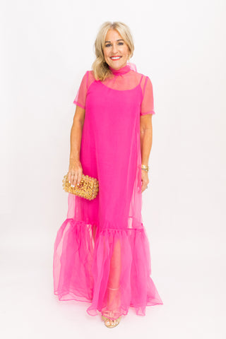 KARLIE: Call Me Queen Dress, MAGENTA