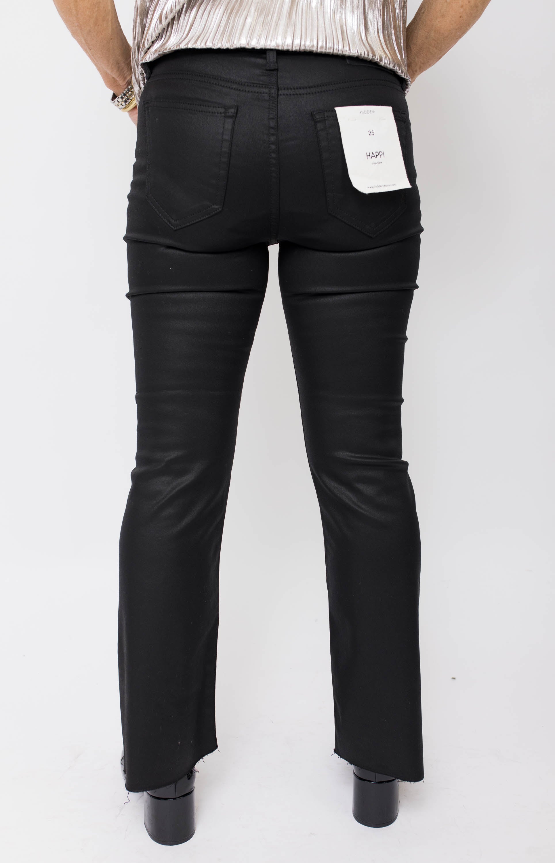 HIDDEN: Happi Crop Flare w/ Step Hem, BLACK