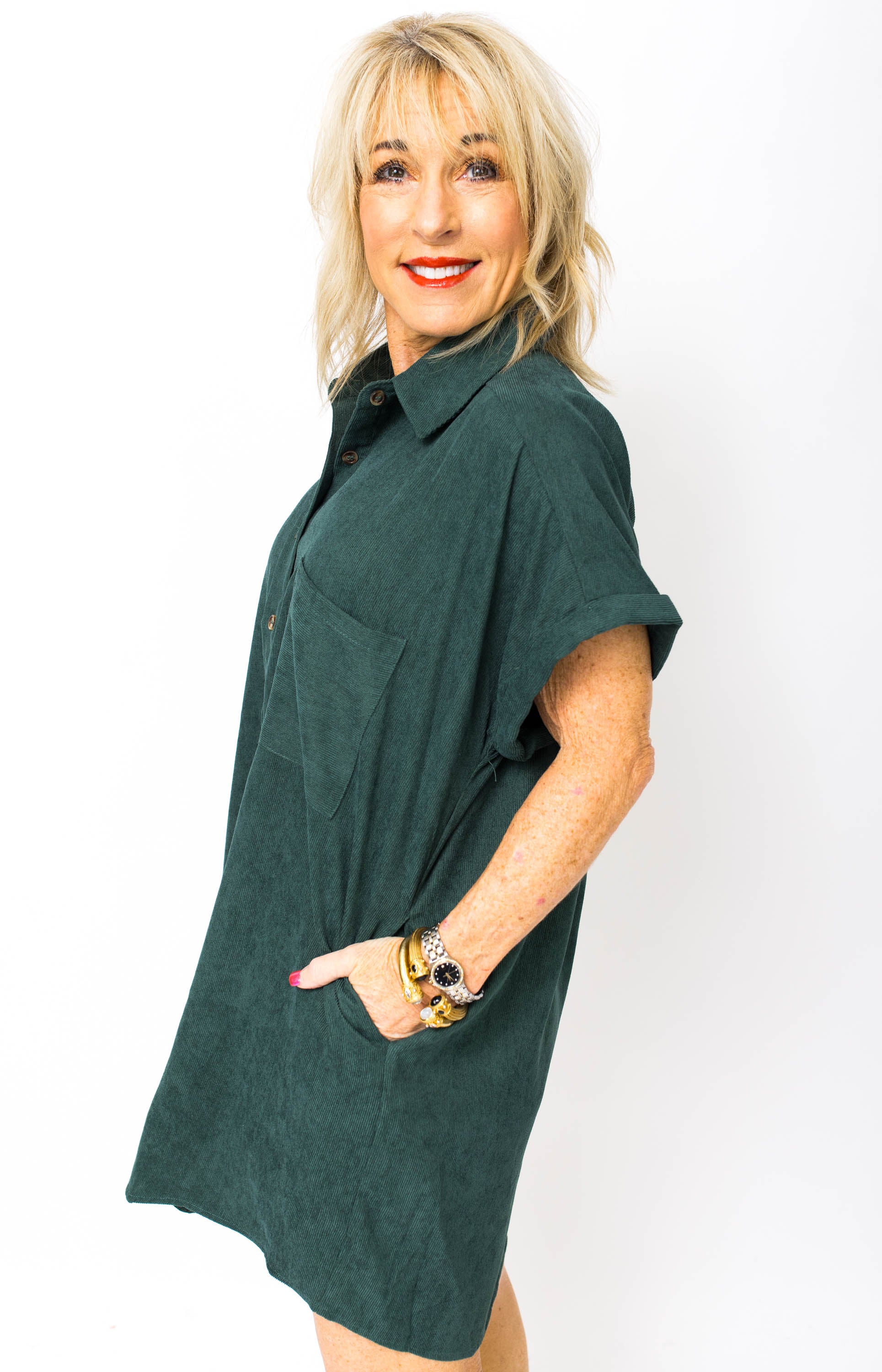 Jolene Mini Dress, FOREST