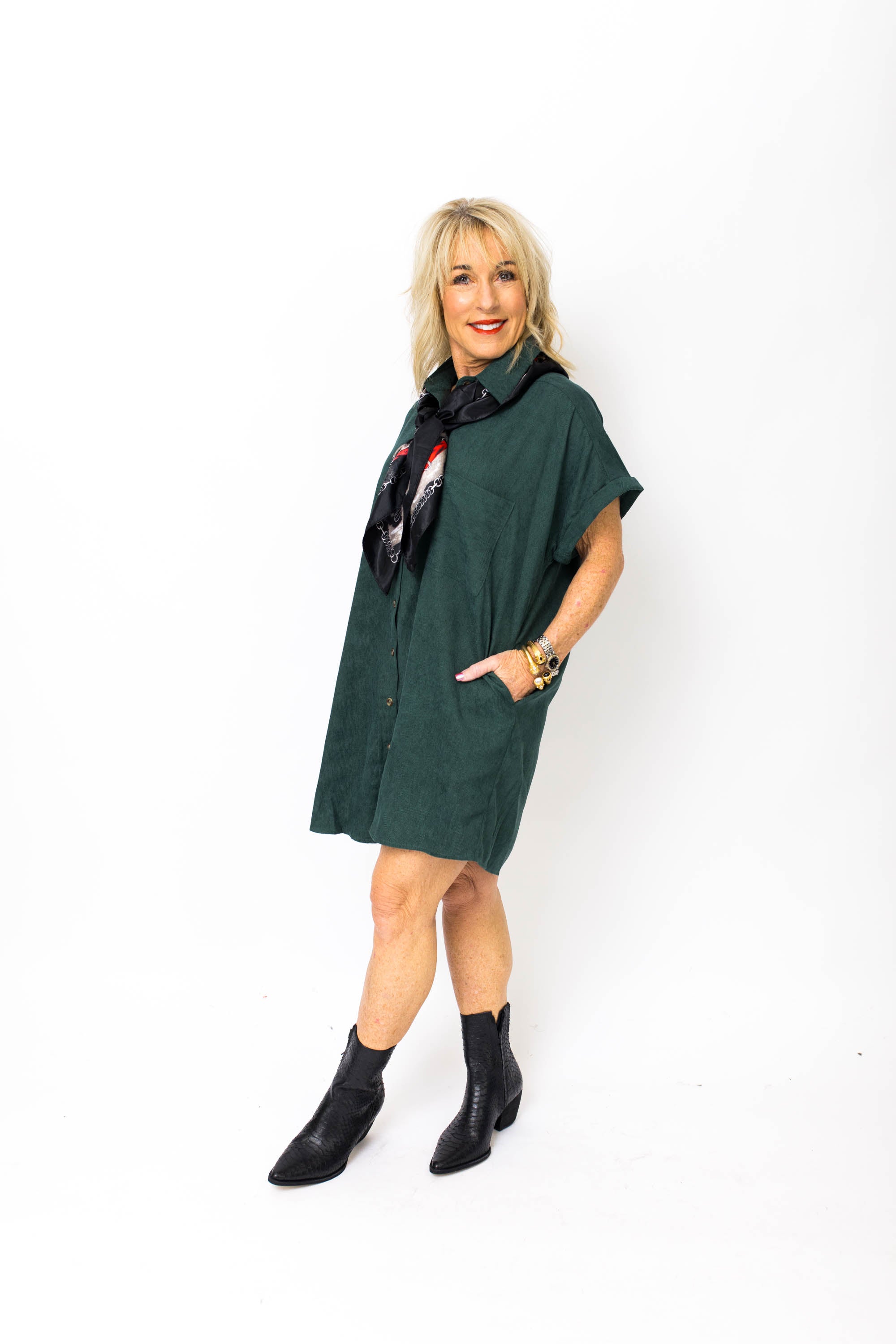 Jolene Mini Dress, FOREST
