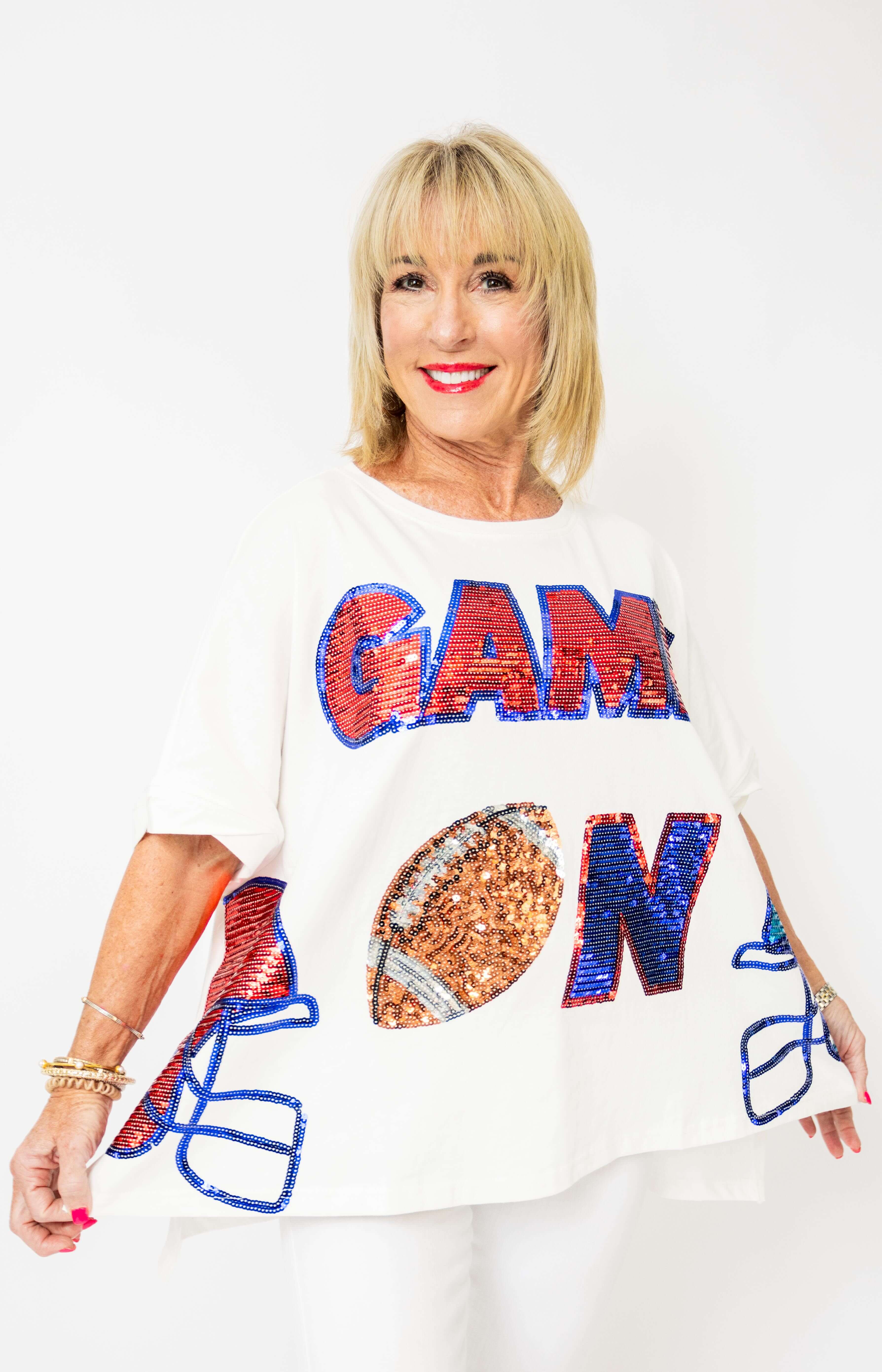 Game On Sparkle Tee, WHITE
