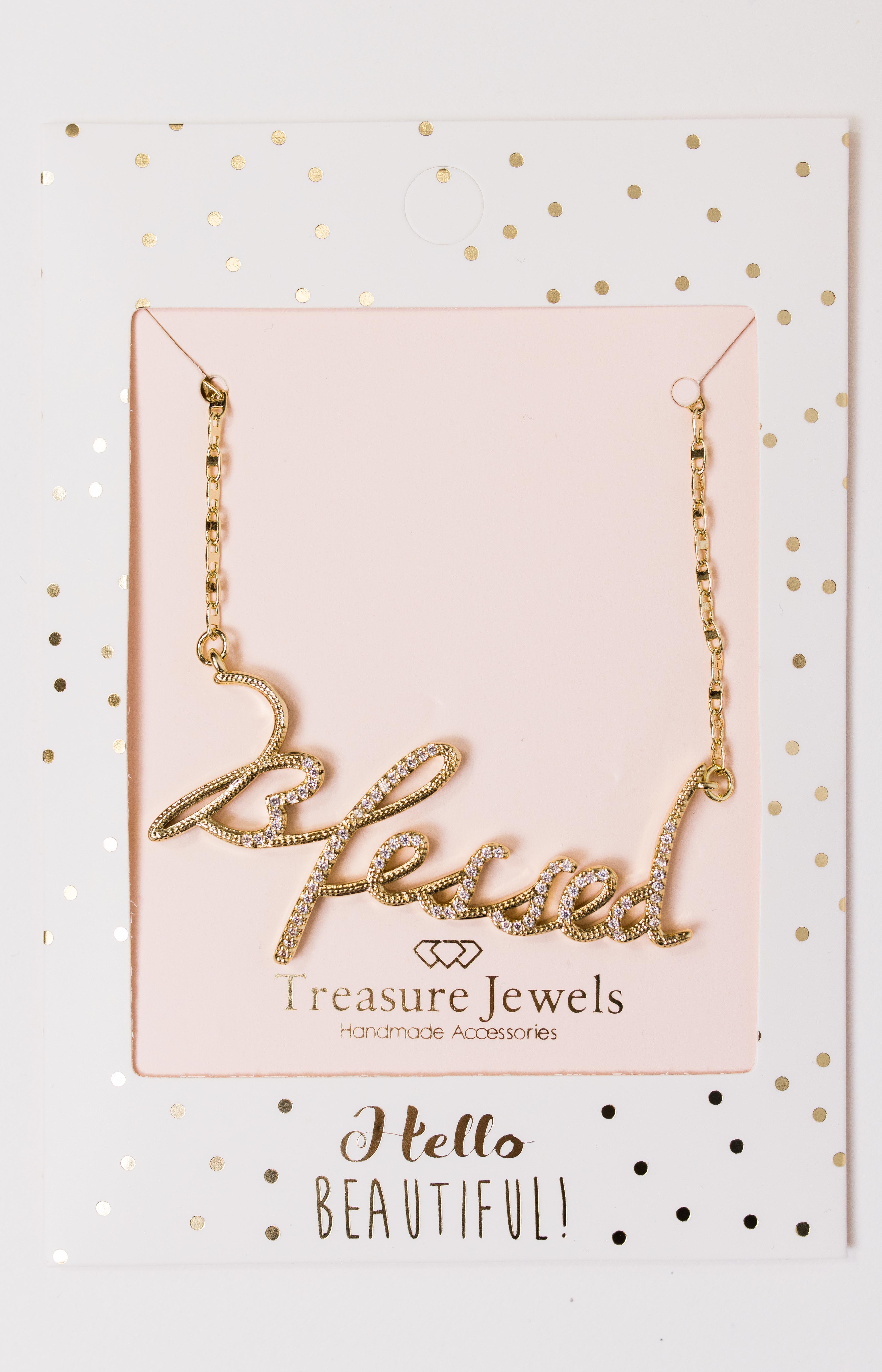 Treasure Jewels: Blessed Gold Necklace, GOLD