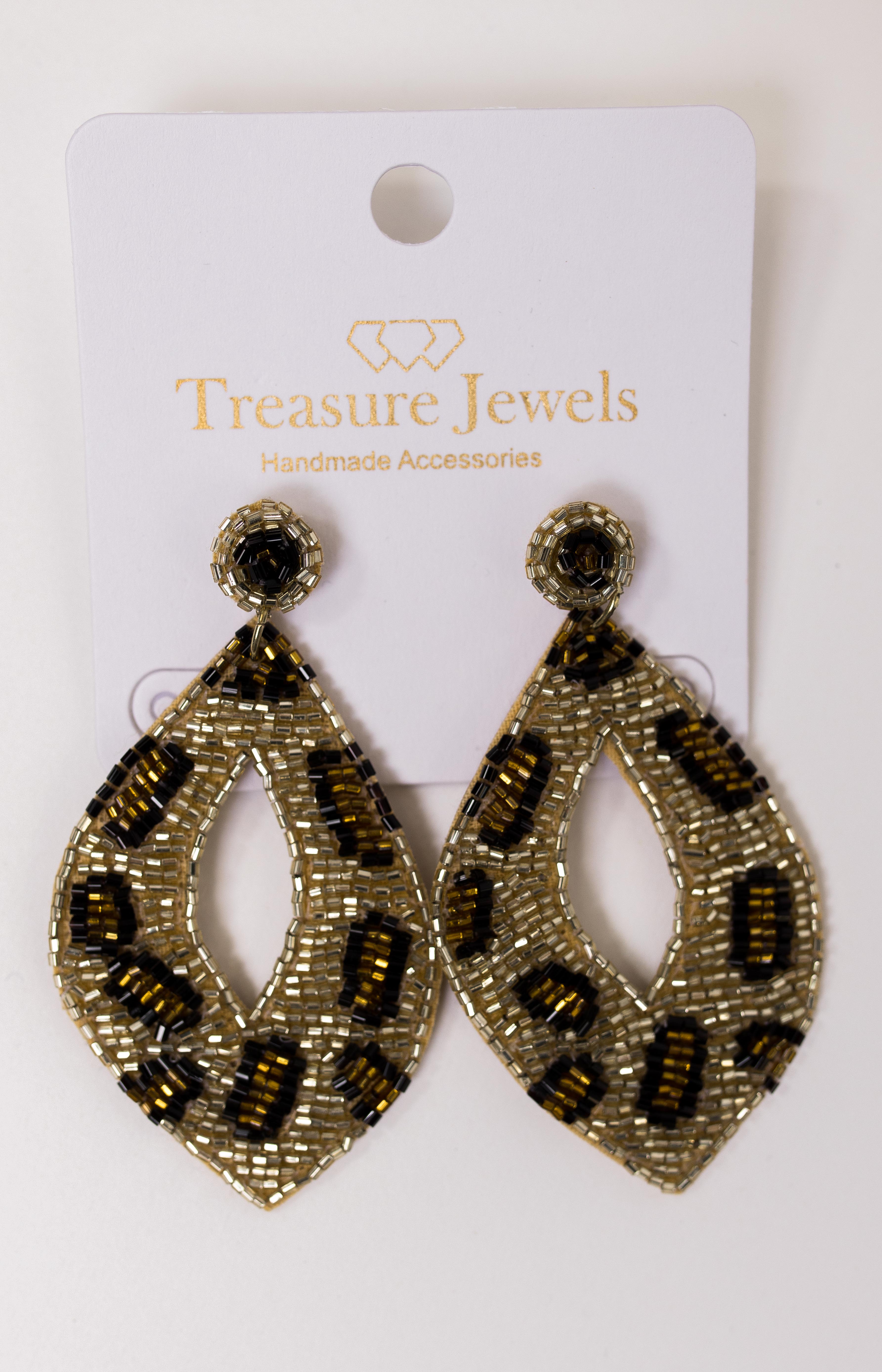Treasure Jewels: Abby Animal Earring, GOLD/BLACK
