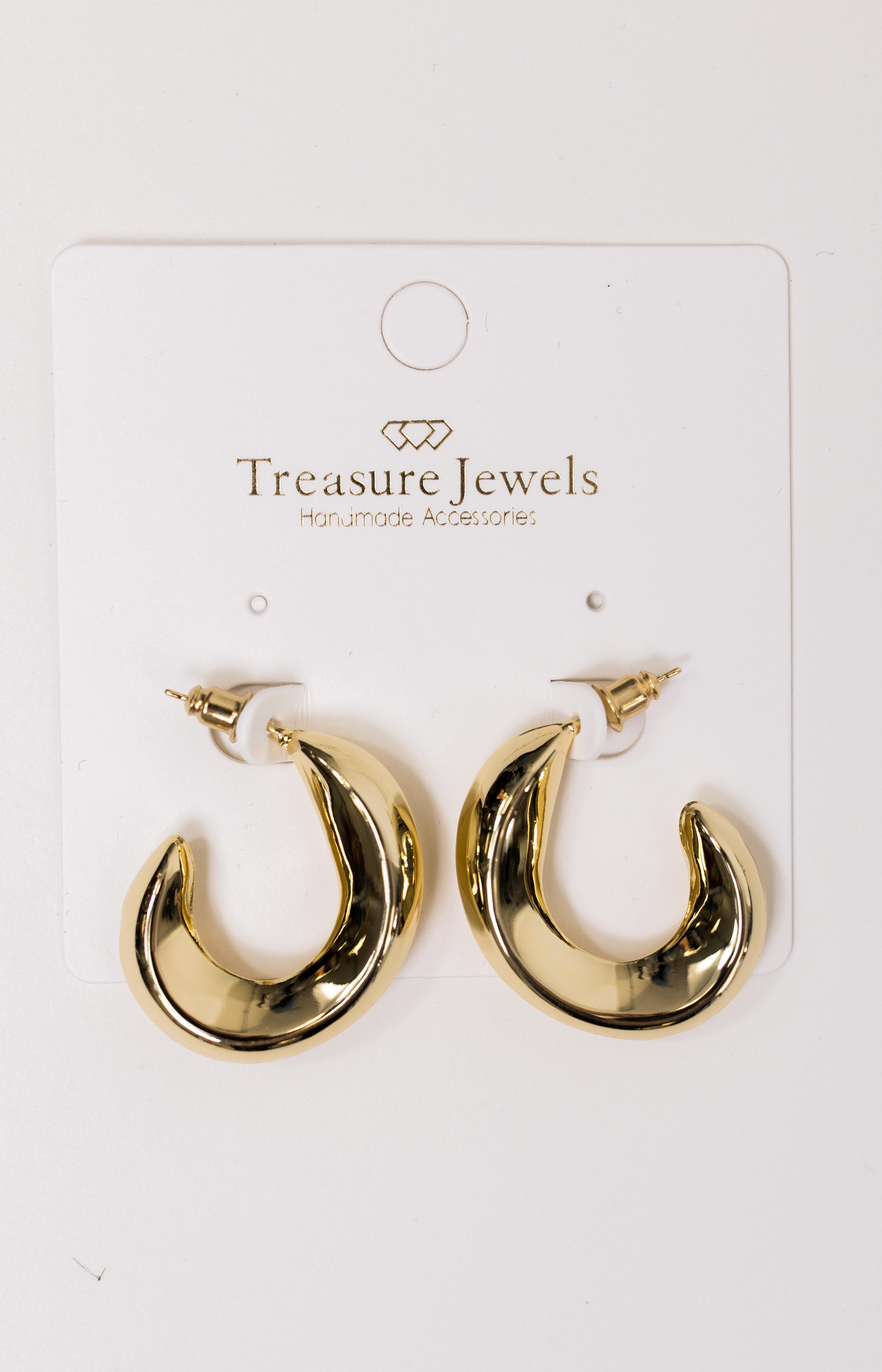 Treasure Jewels: Katalina Water Proof Hoop, GOLD
