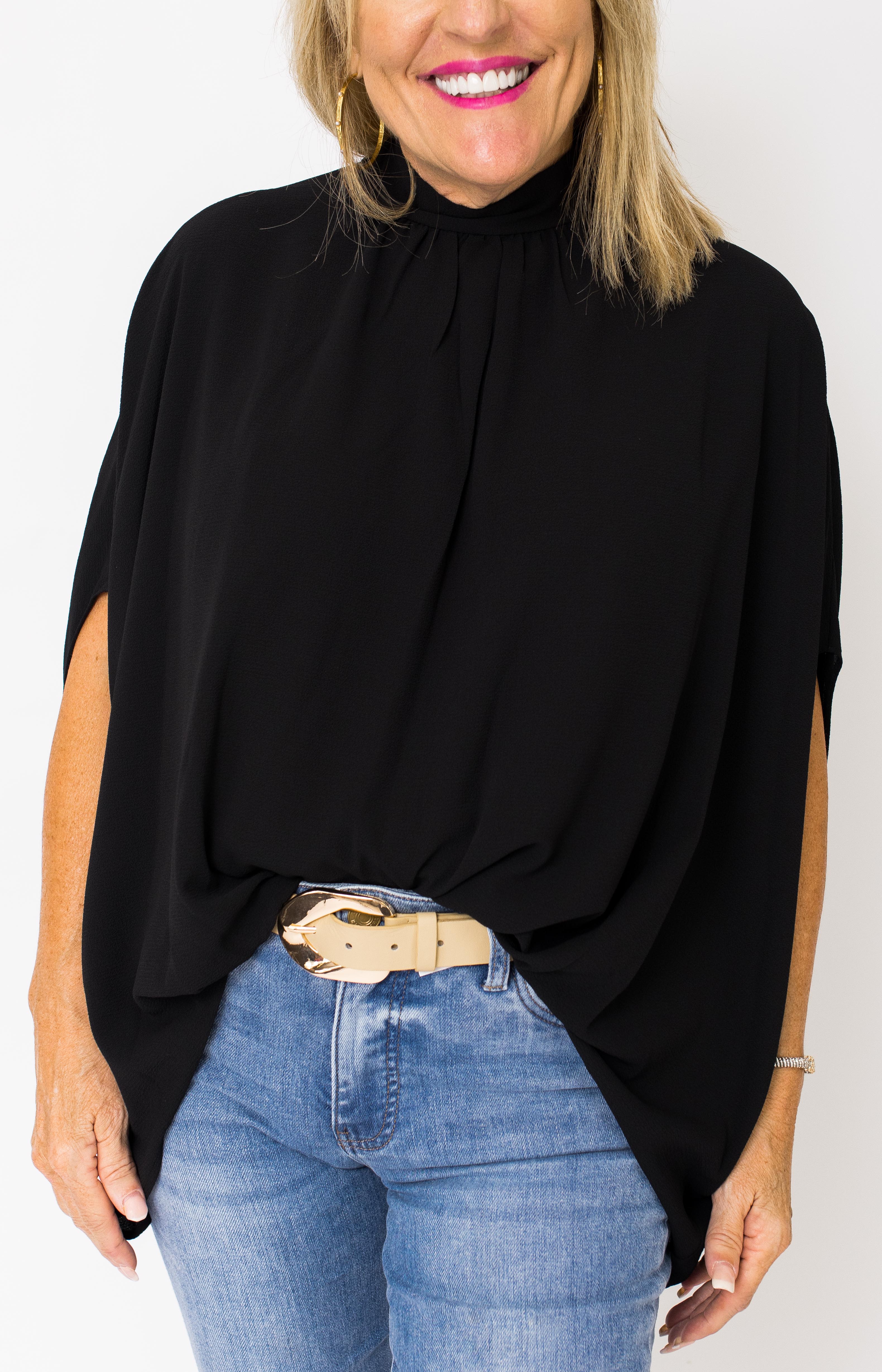 Brittan Blouse, BLACK