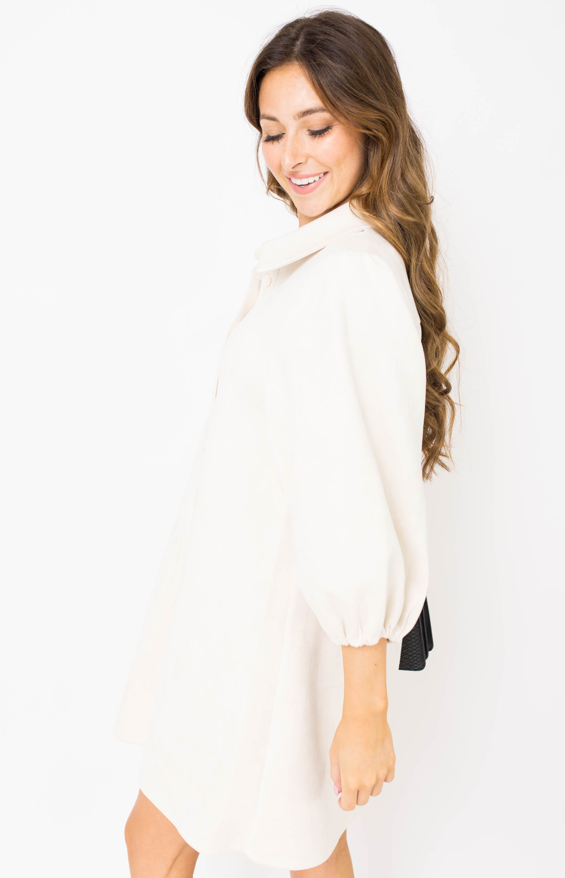 Dolce Cabo: Over the Moon Vegan Suede Mini Dress, CREAM