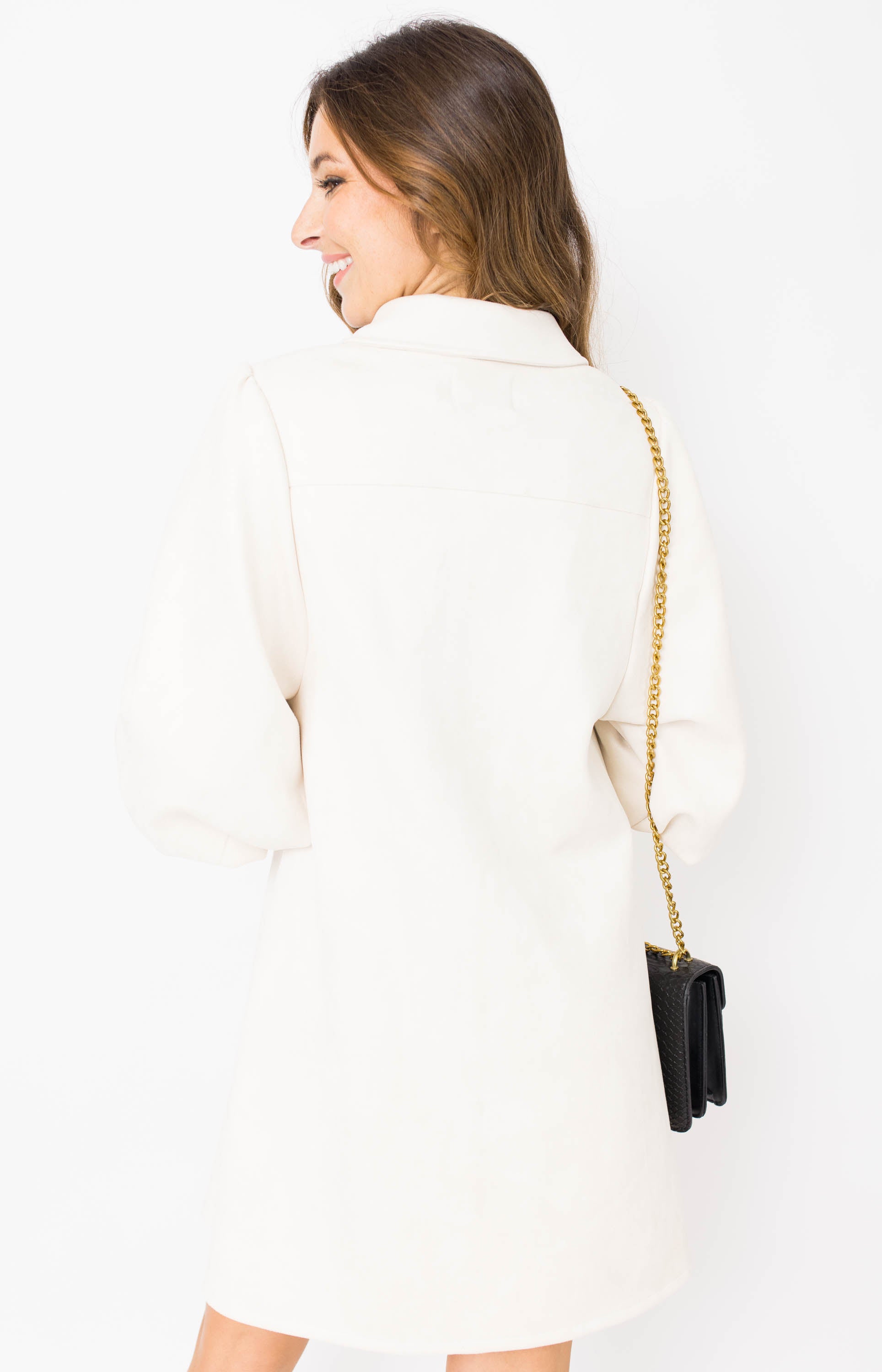 Dolce Cabo: Over the Moon Vegan Suede Mini Dress, CREAM