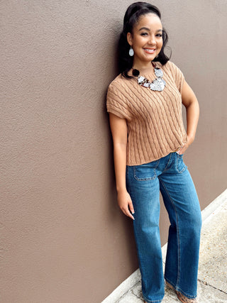 Whimsy Sweater Top, TAN