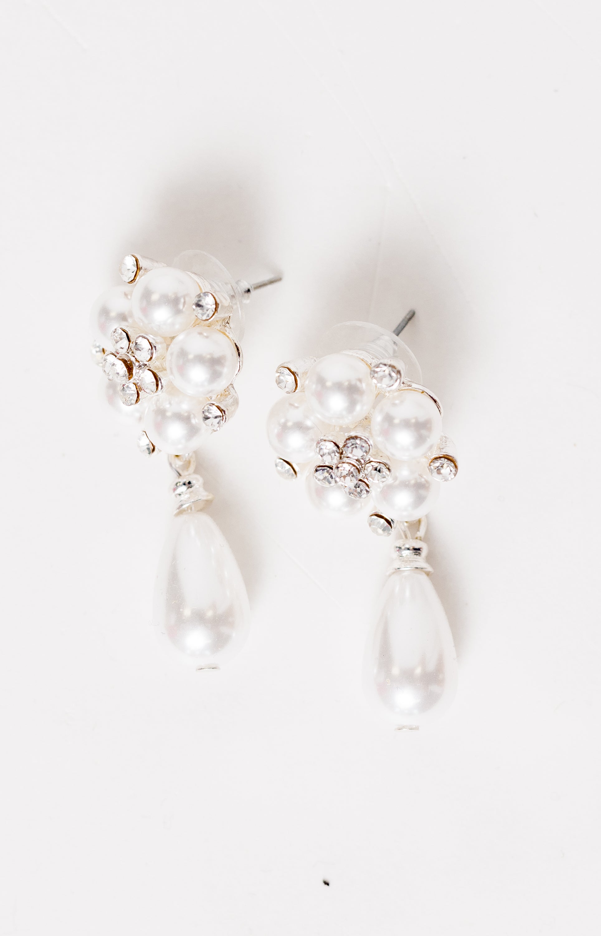 Pearl Flower Stud Earring, SILVER/WHITE
