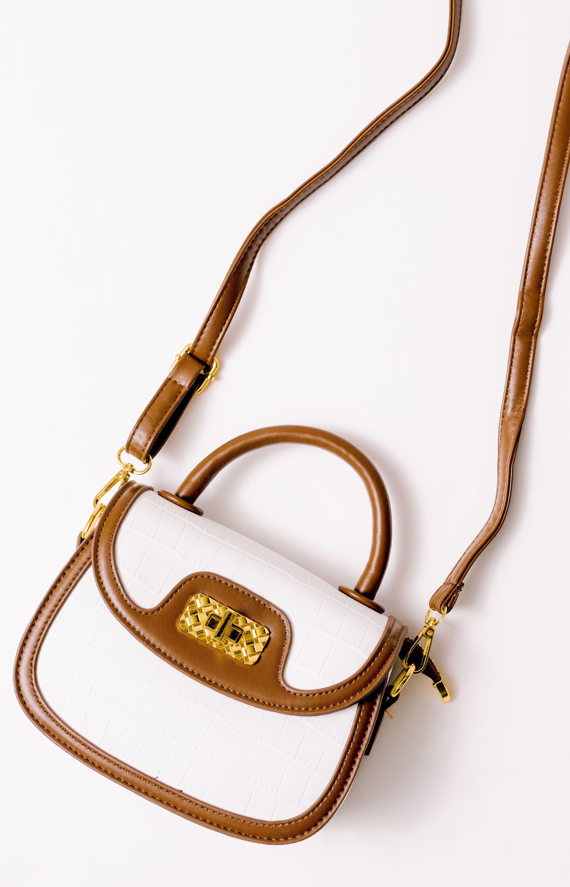 Everyday Stroll Clutch, WHITE/BROWN