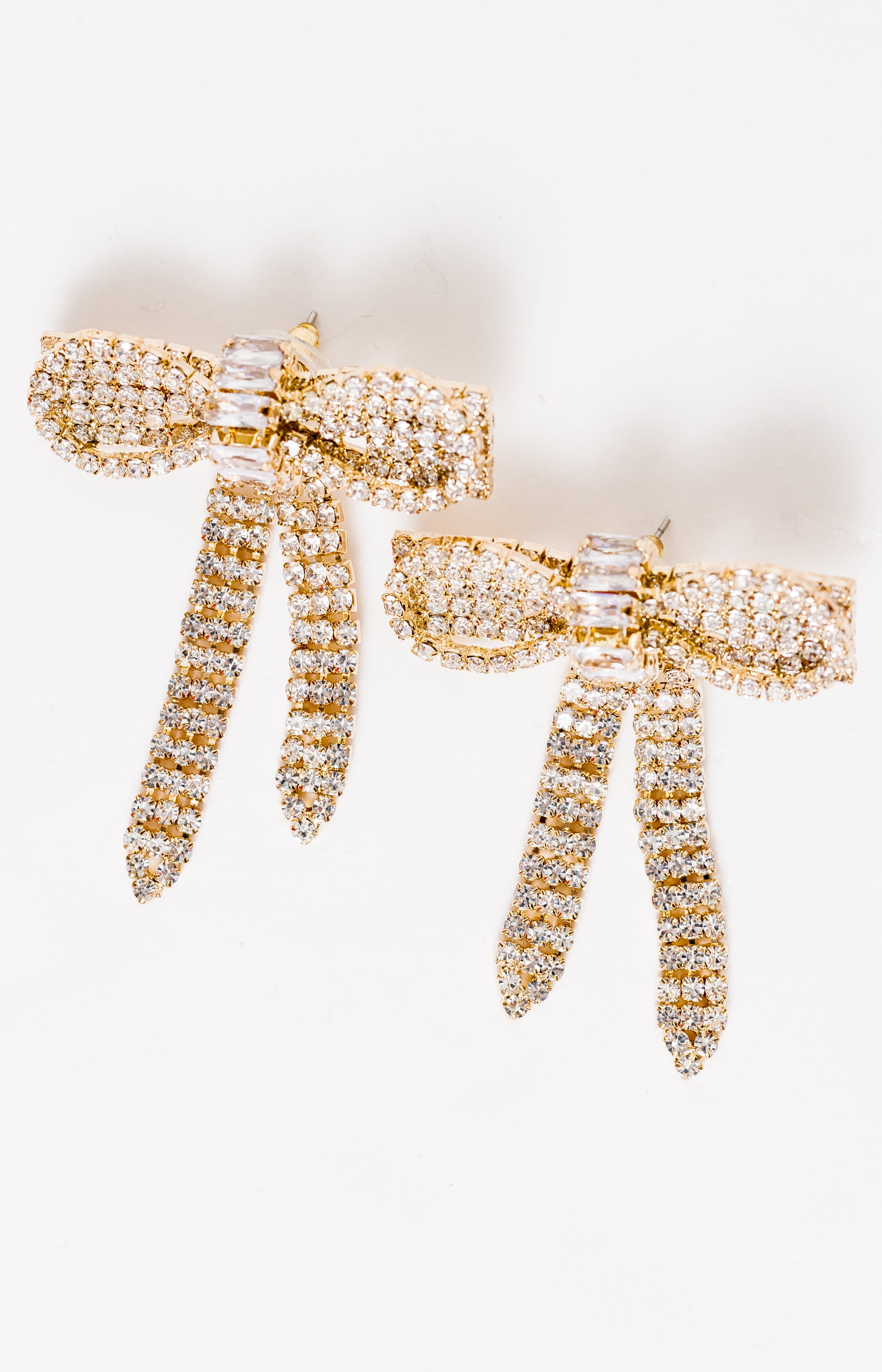 Bow Rhinestone Earring, GOLD