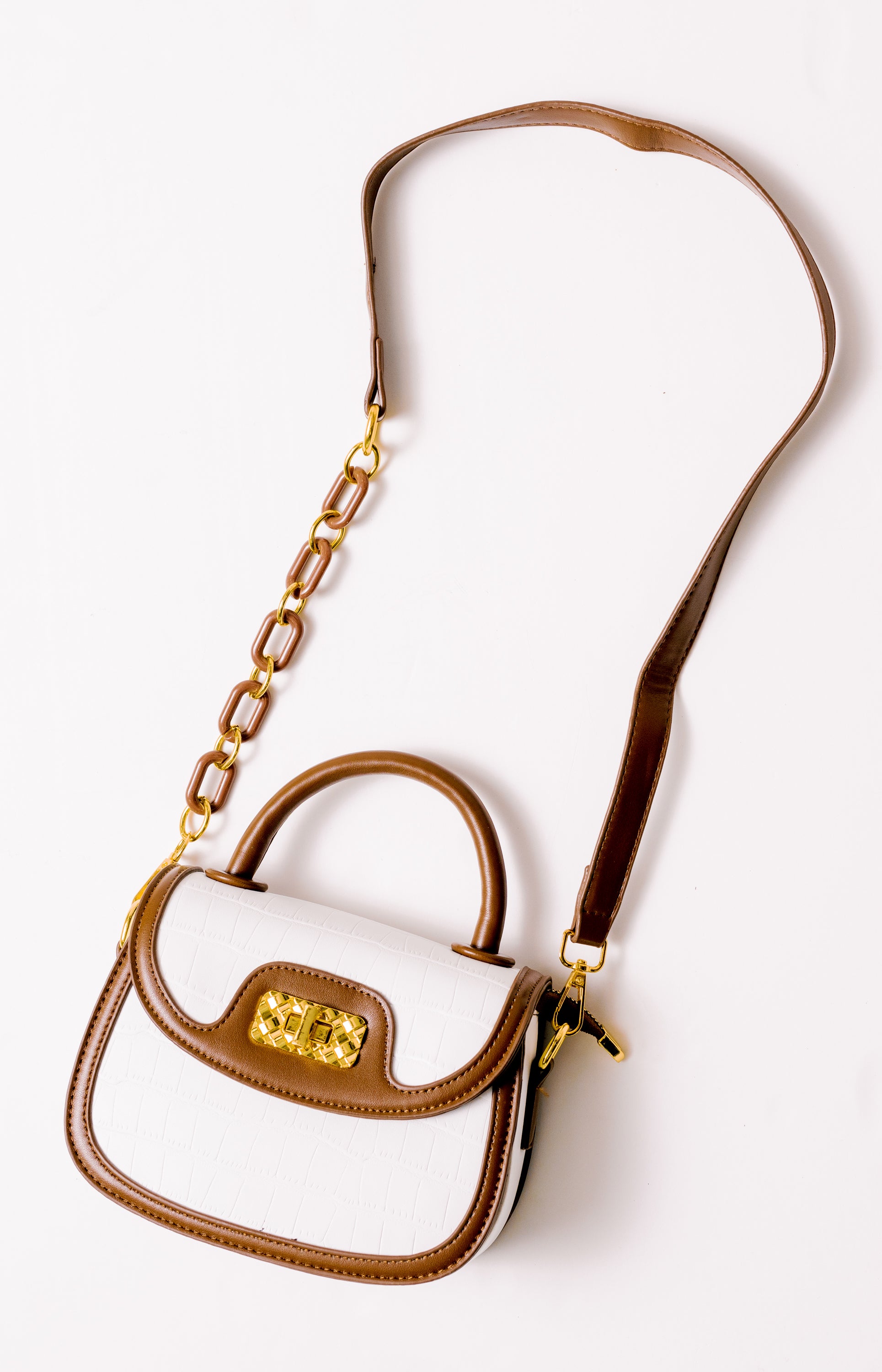 Everyday Stroll Clutch, WHITE/BROWN
