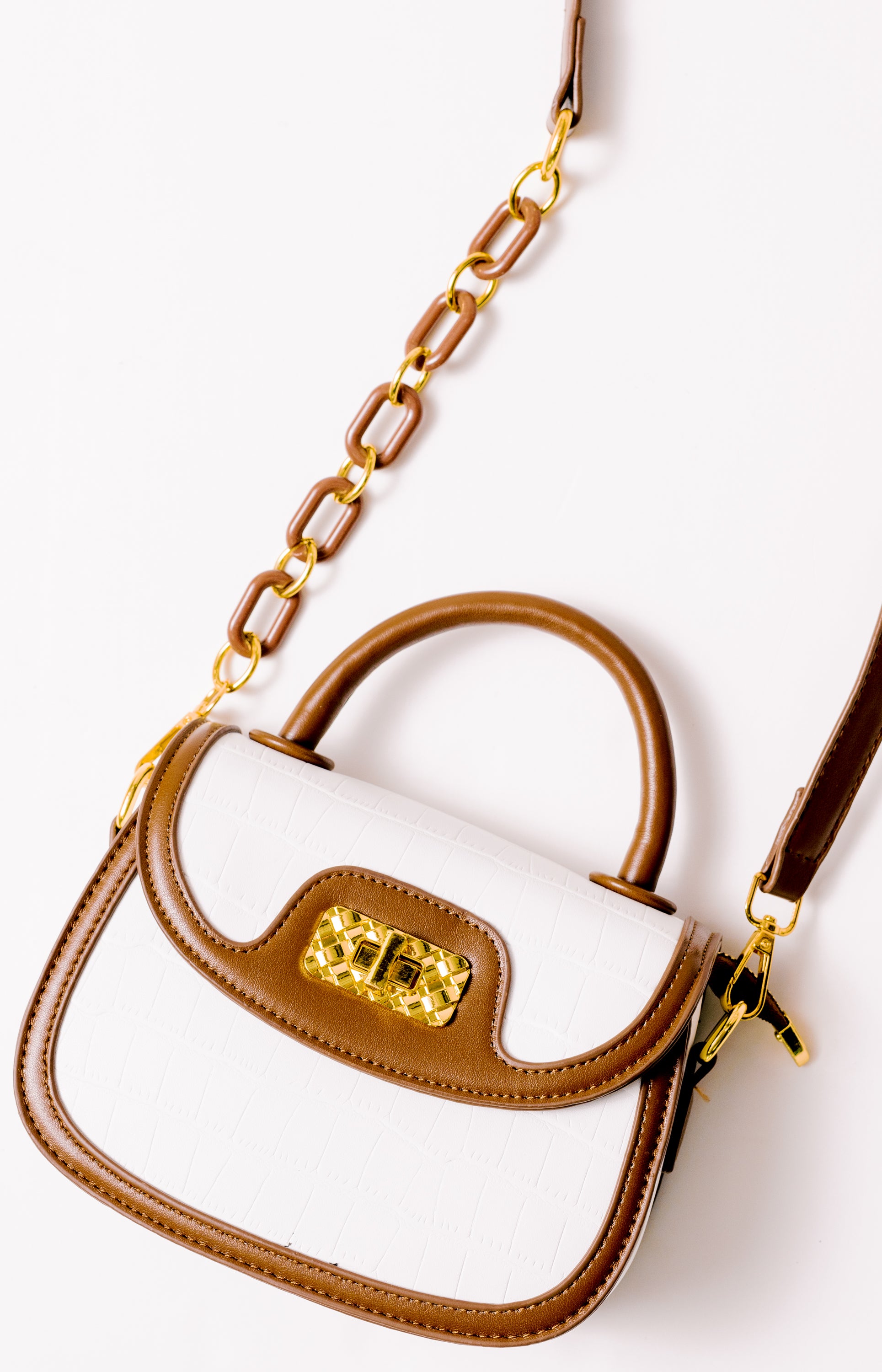 Everyday Stroll Clutch, WHITE/BROWN