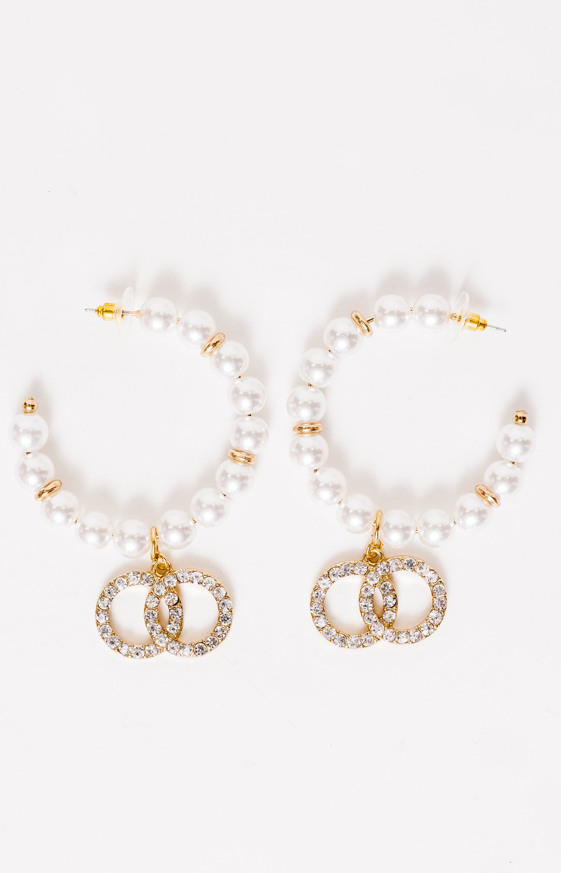 Pearl Hoop Earring, GOLD/CREAM