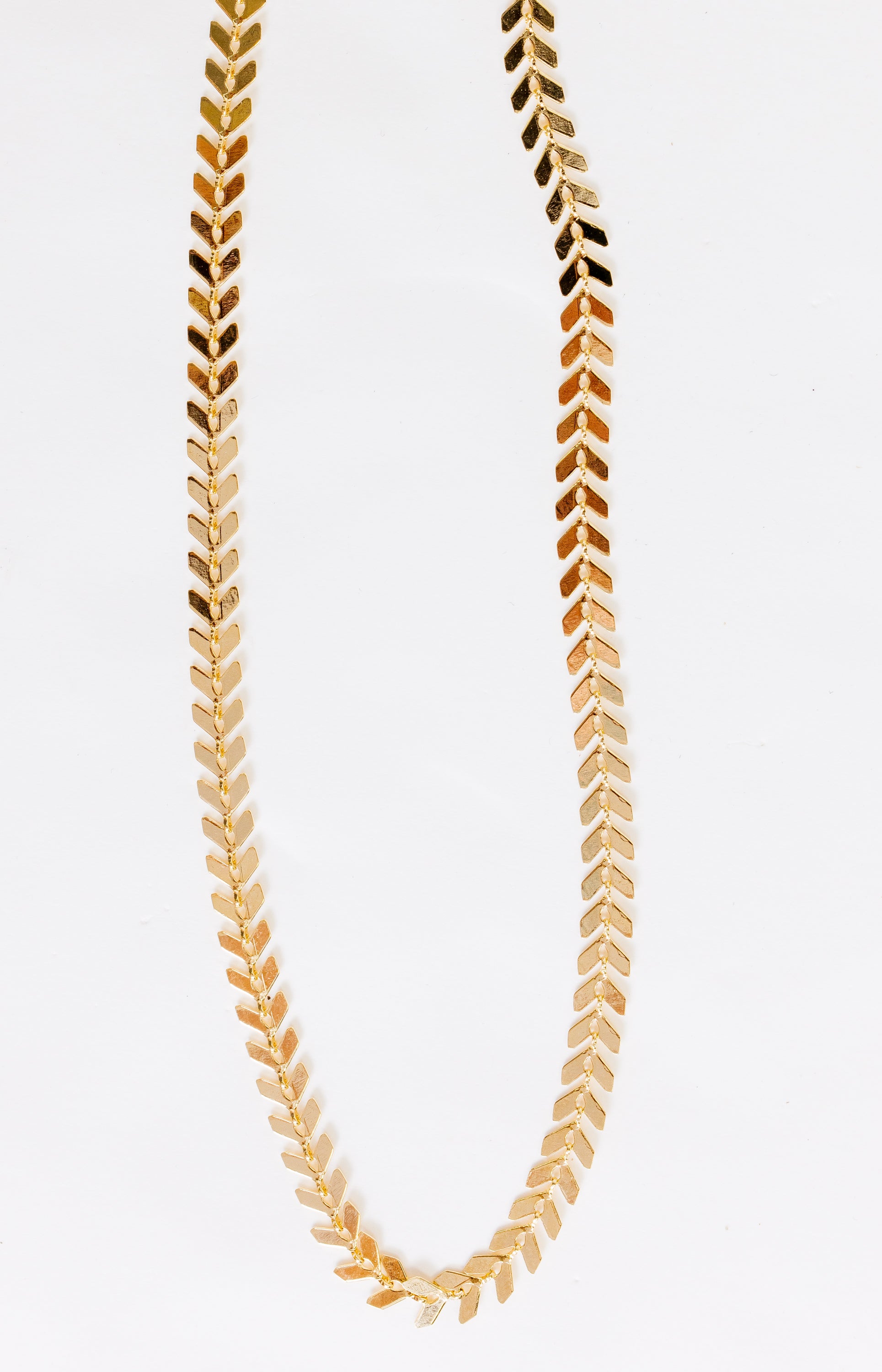 Smooth Leaf Chain Necklace, GOLD