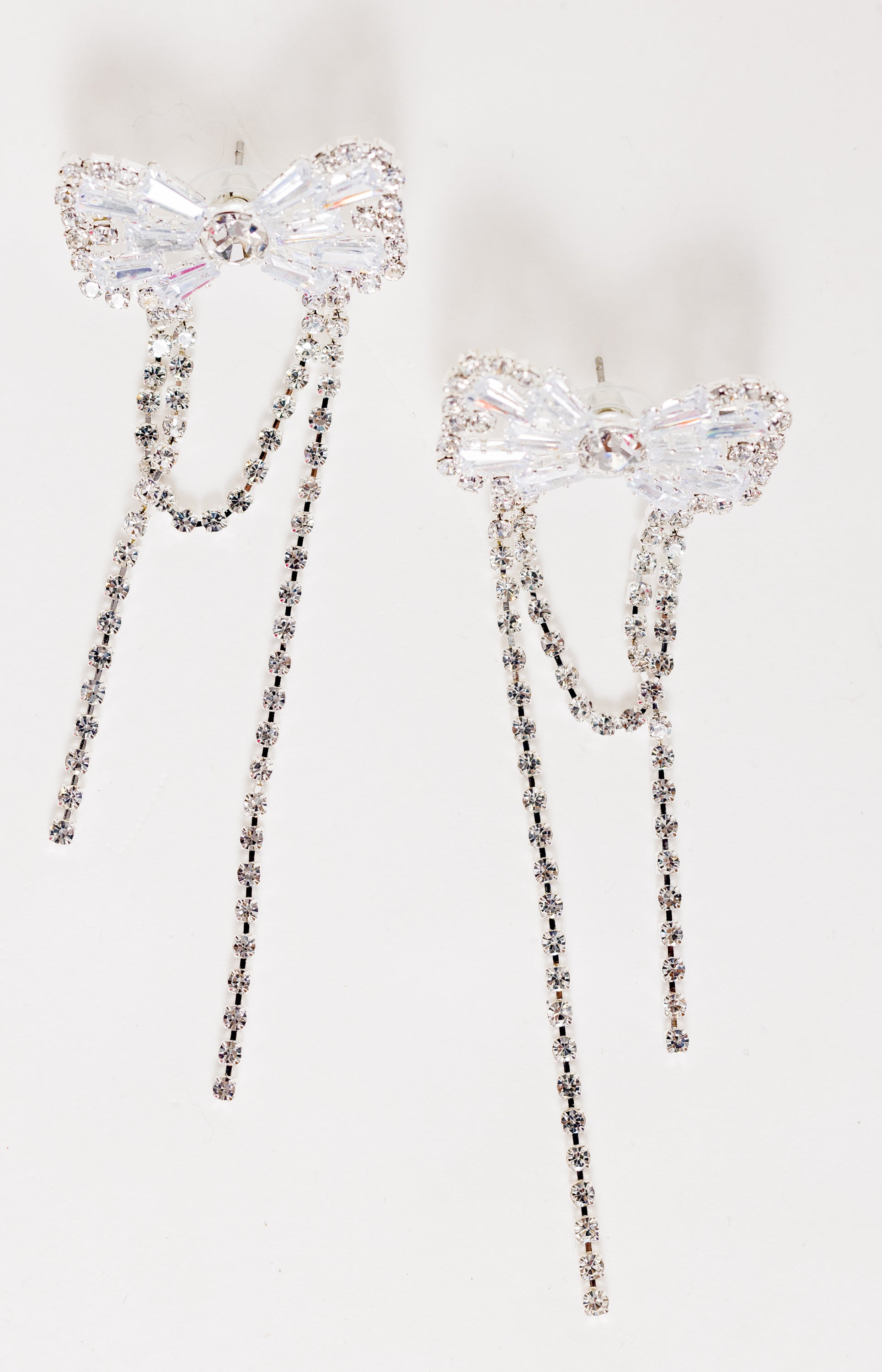 Bow Tassel Earring, SILVER