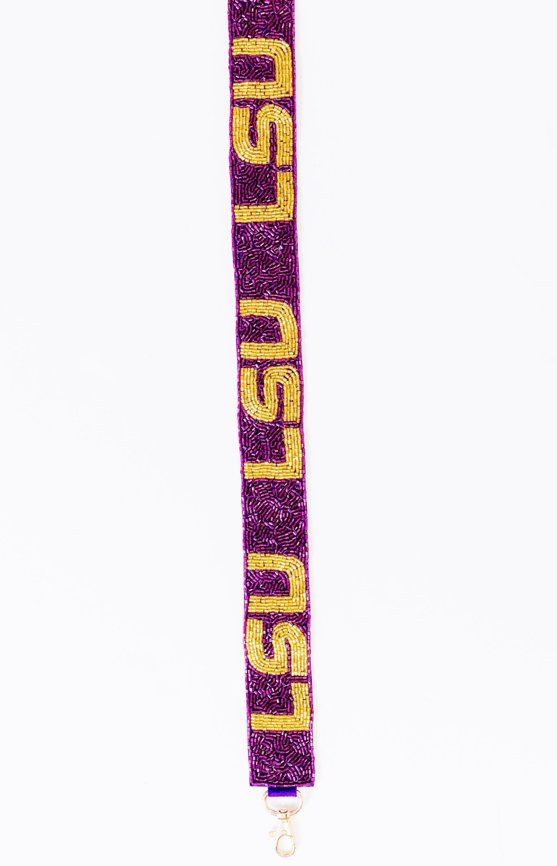 Treasure Jewels: LSU Beaded Gameday Strap, PURPLE/GOLD