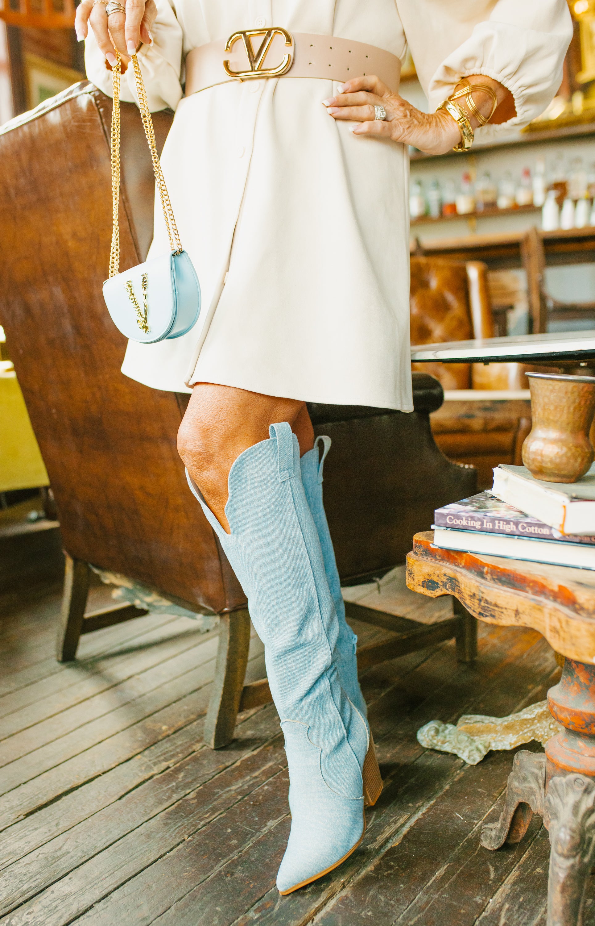 Tall Denim Western Boot, DENIM
