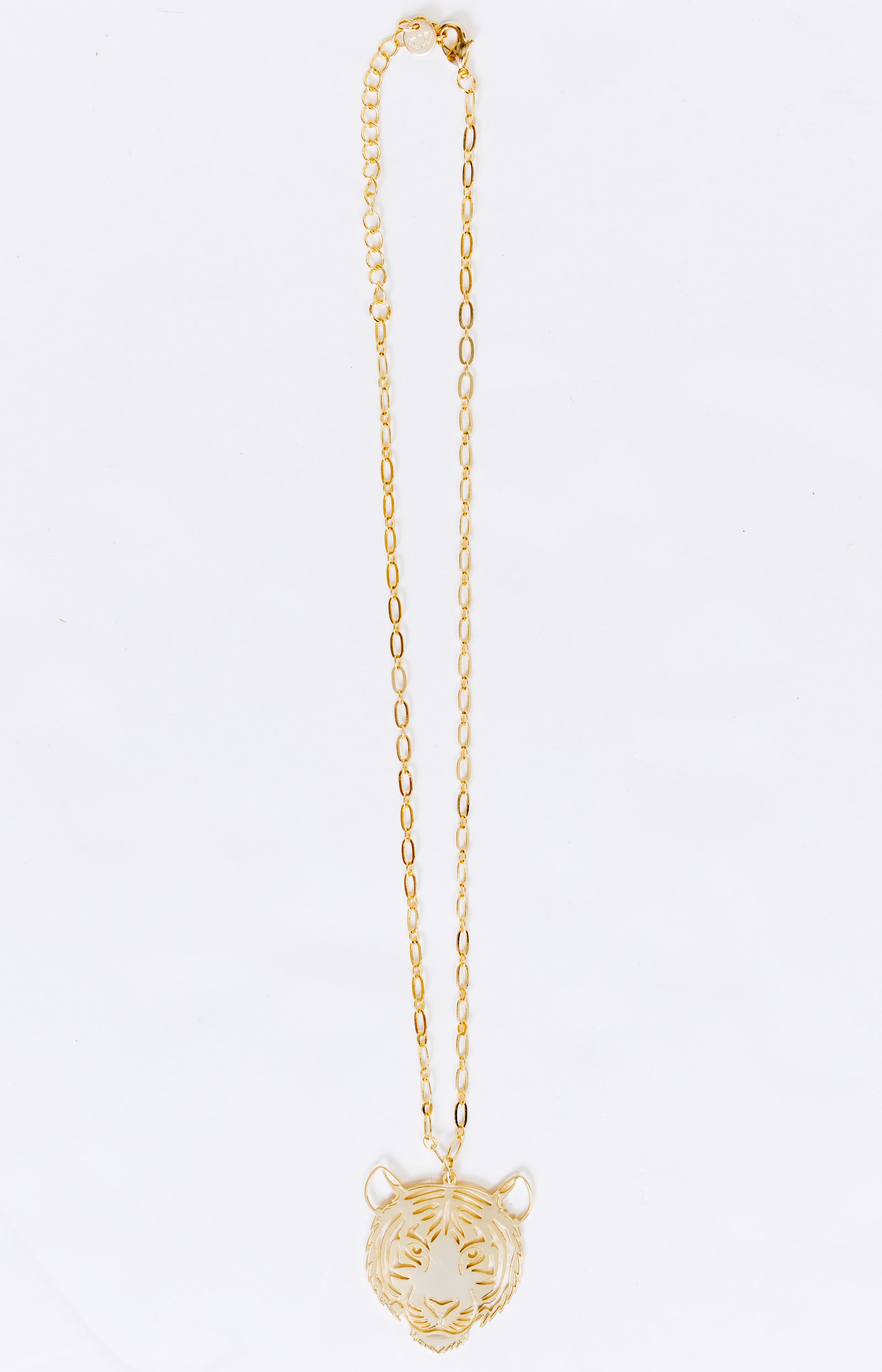 Treasure Jewels: Tiger Face Necklace, GOLD
