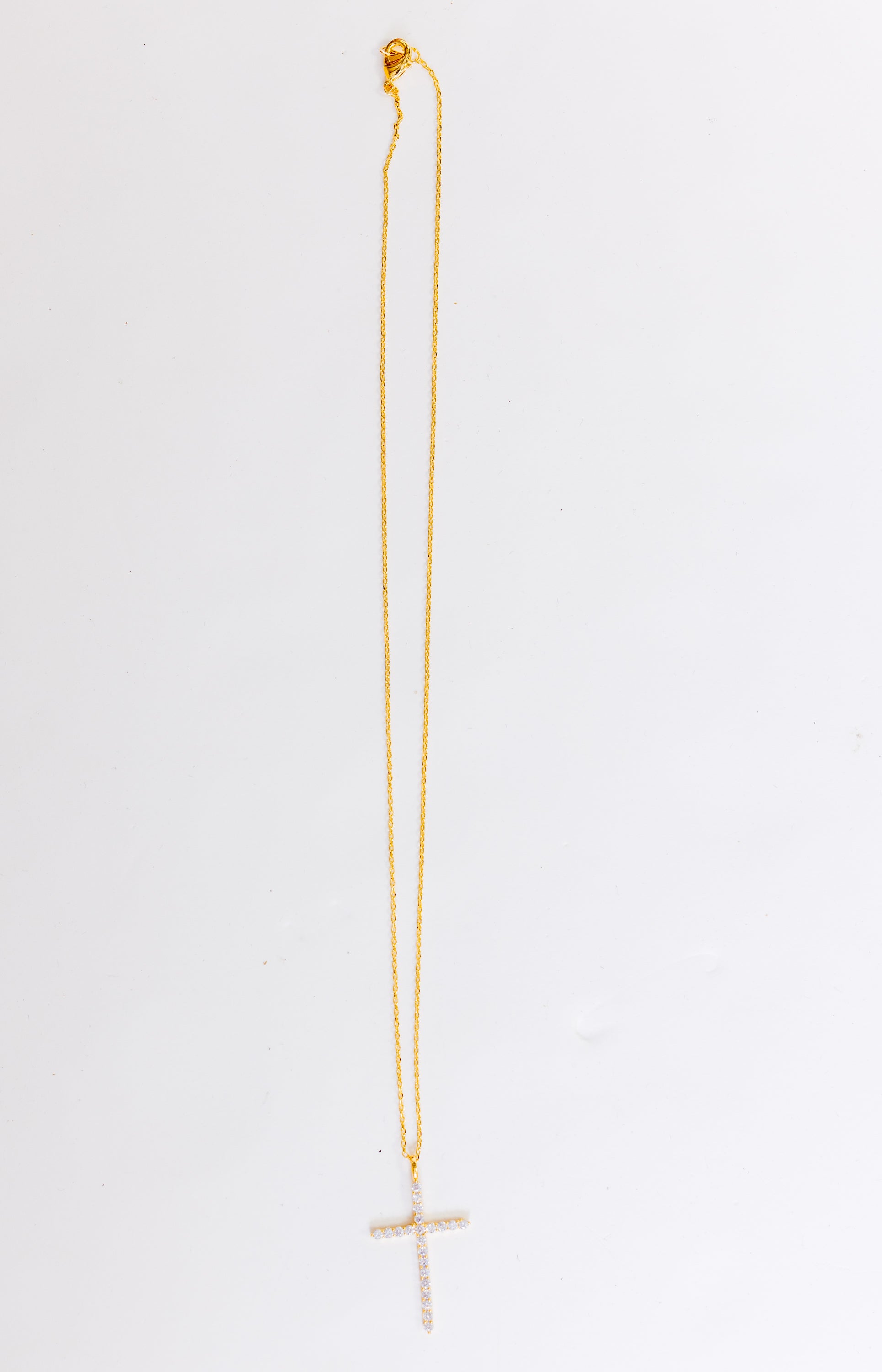 Long Cross Pendant Necklace, GOLD