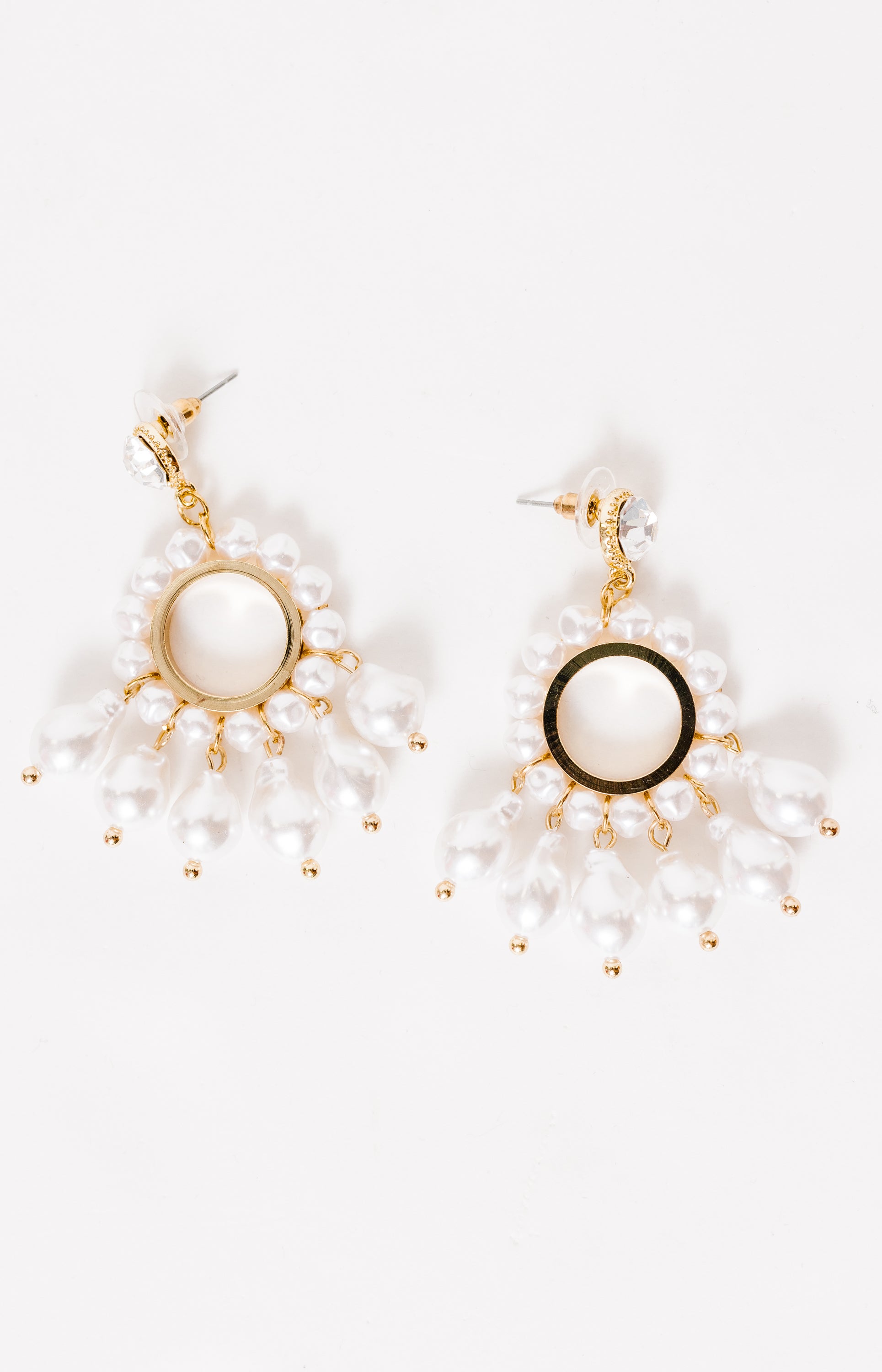 Pearl Bead Dangle Earring, GOLD/CREAM
