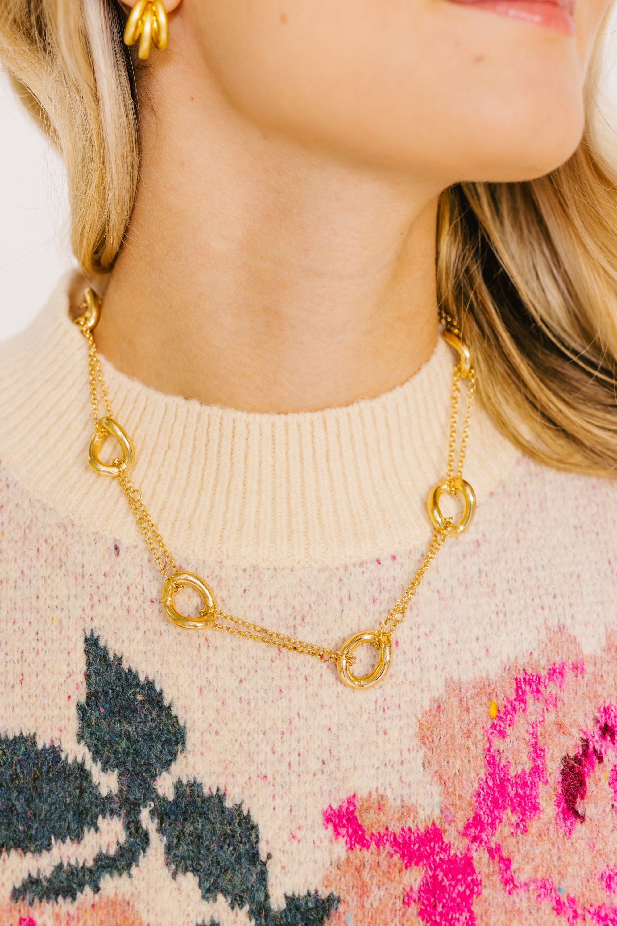 Large Link Necklace, GOLD