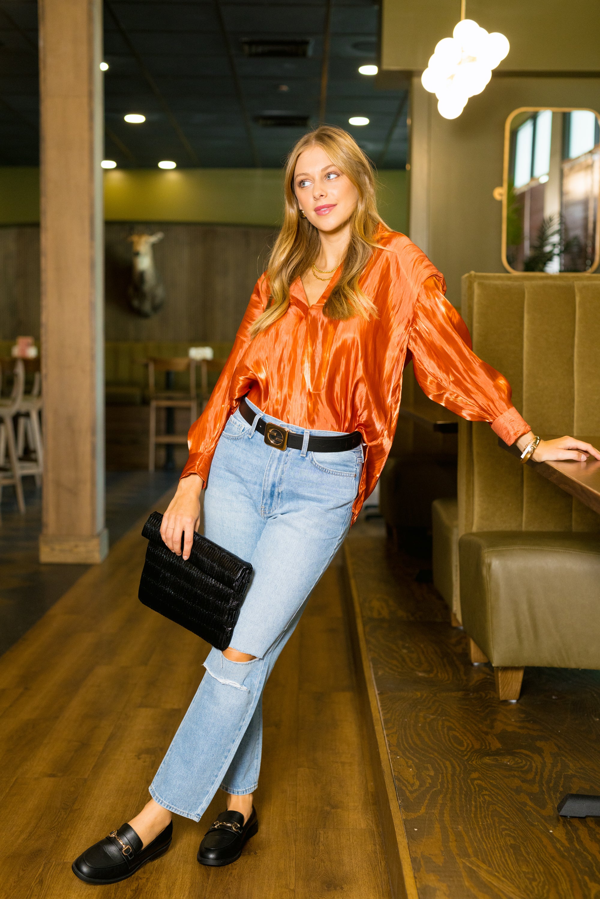 Shining Confidence Blouse, RUST