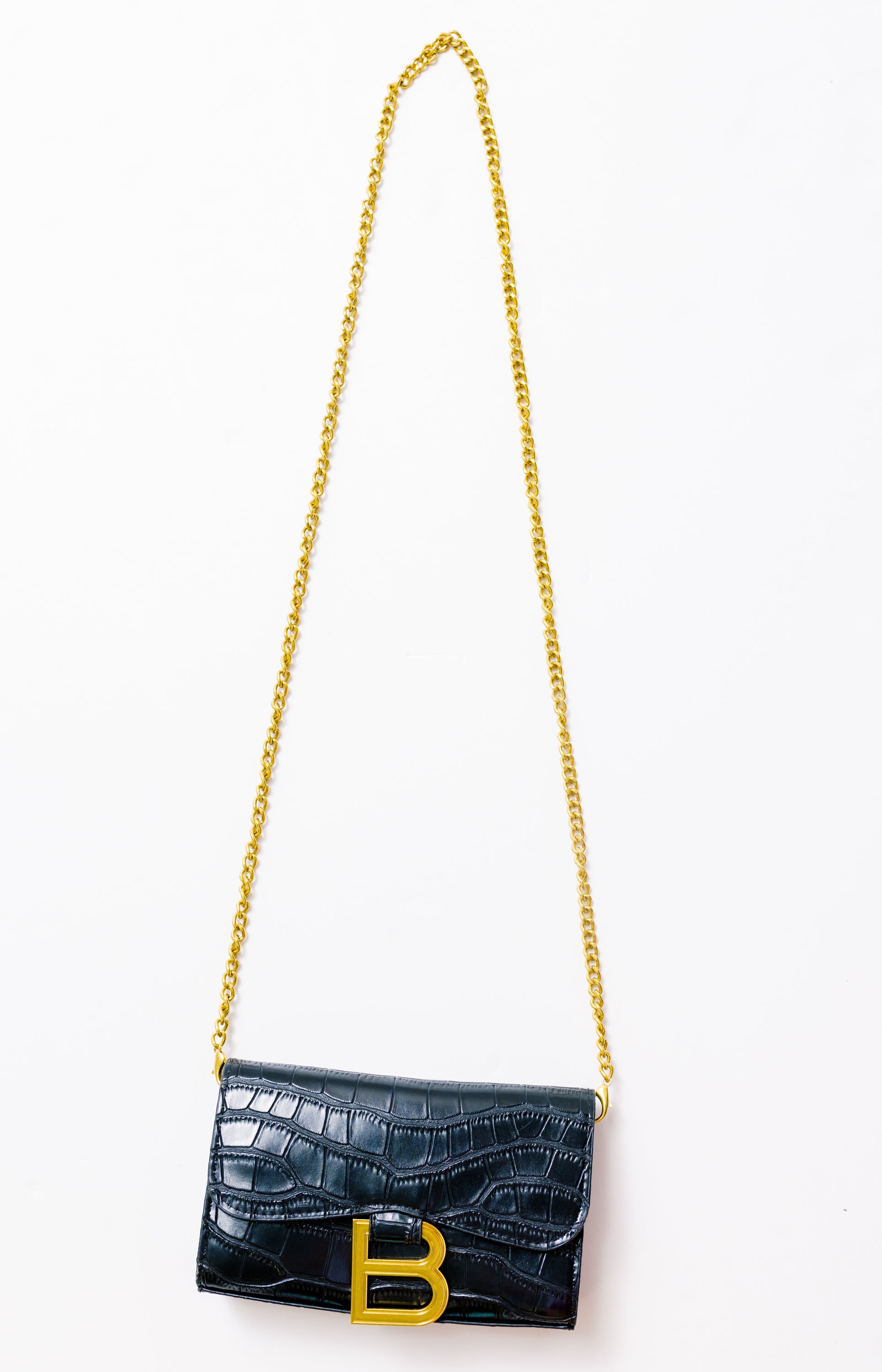 B Buckle Bag, BLACK