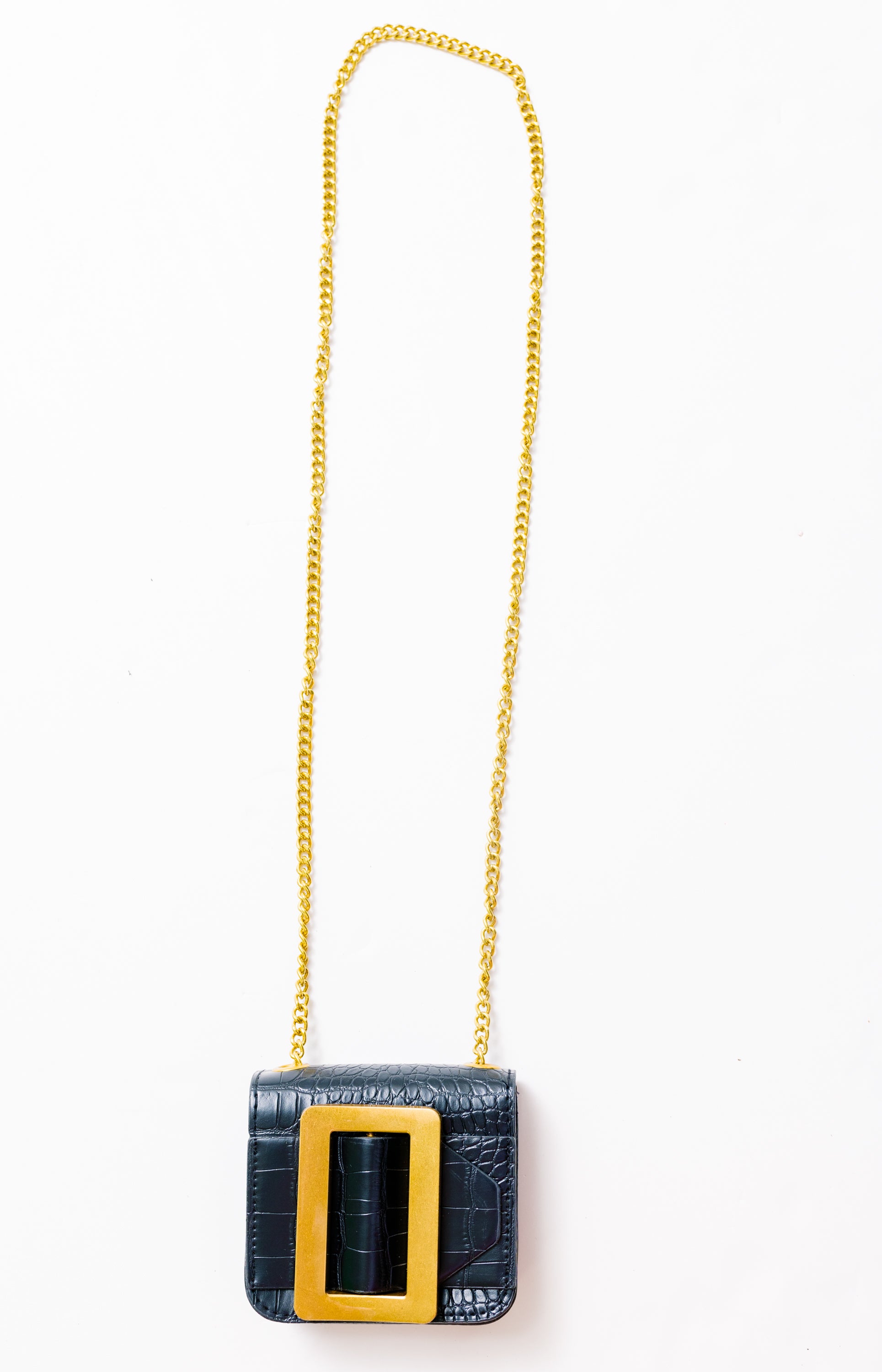 Croc Belt Bag, BLACK