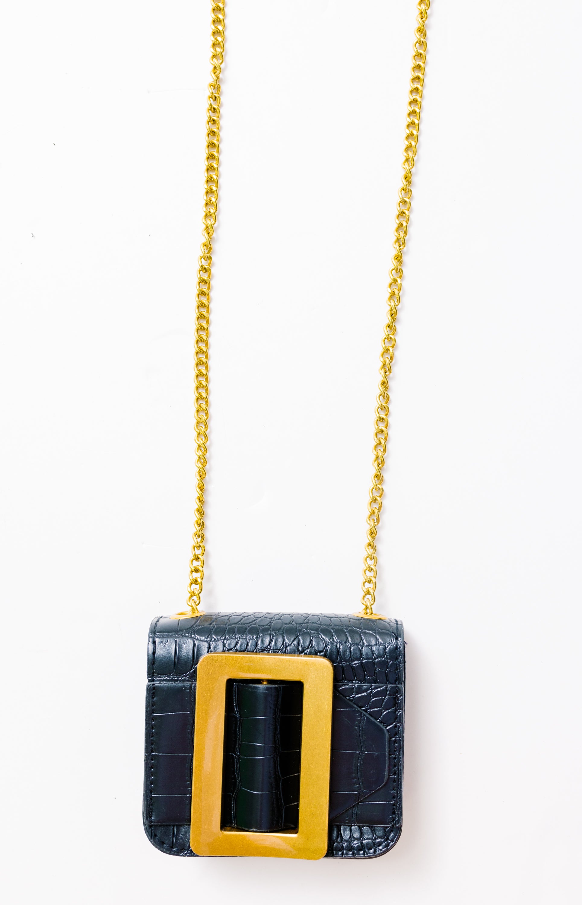 Croc Belt Bag, BLACK