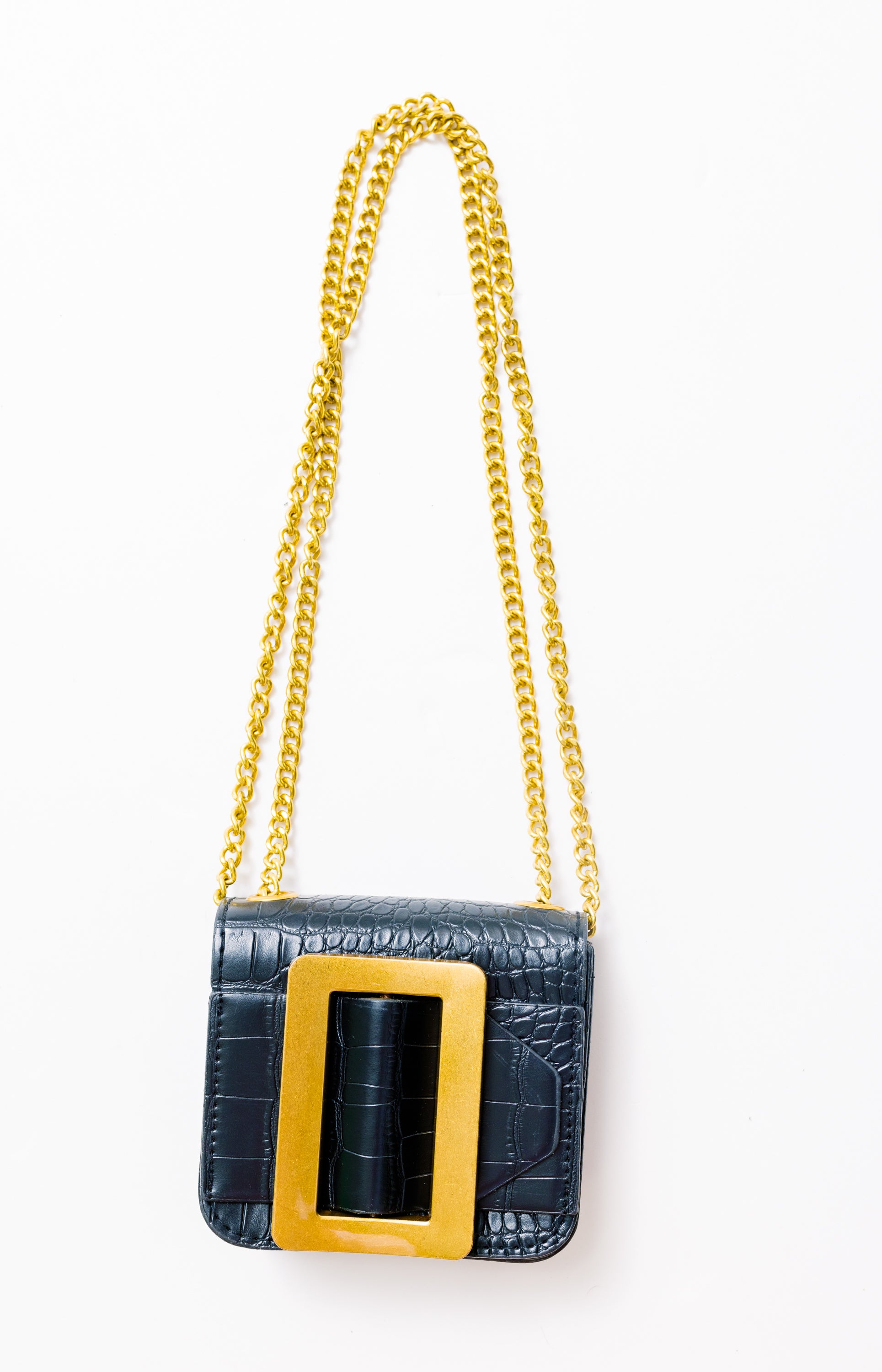 Croc Belt Bag, BLACK