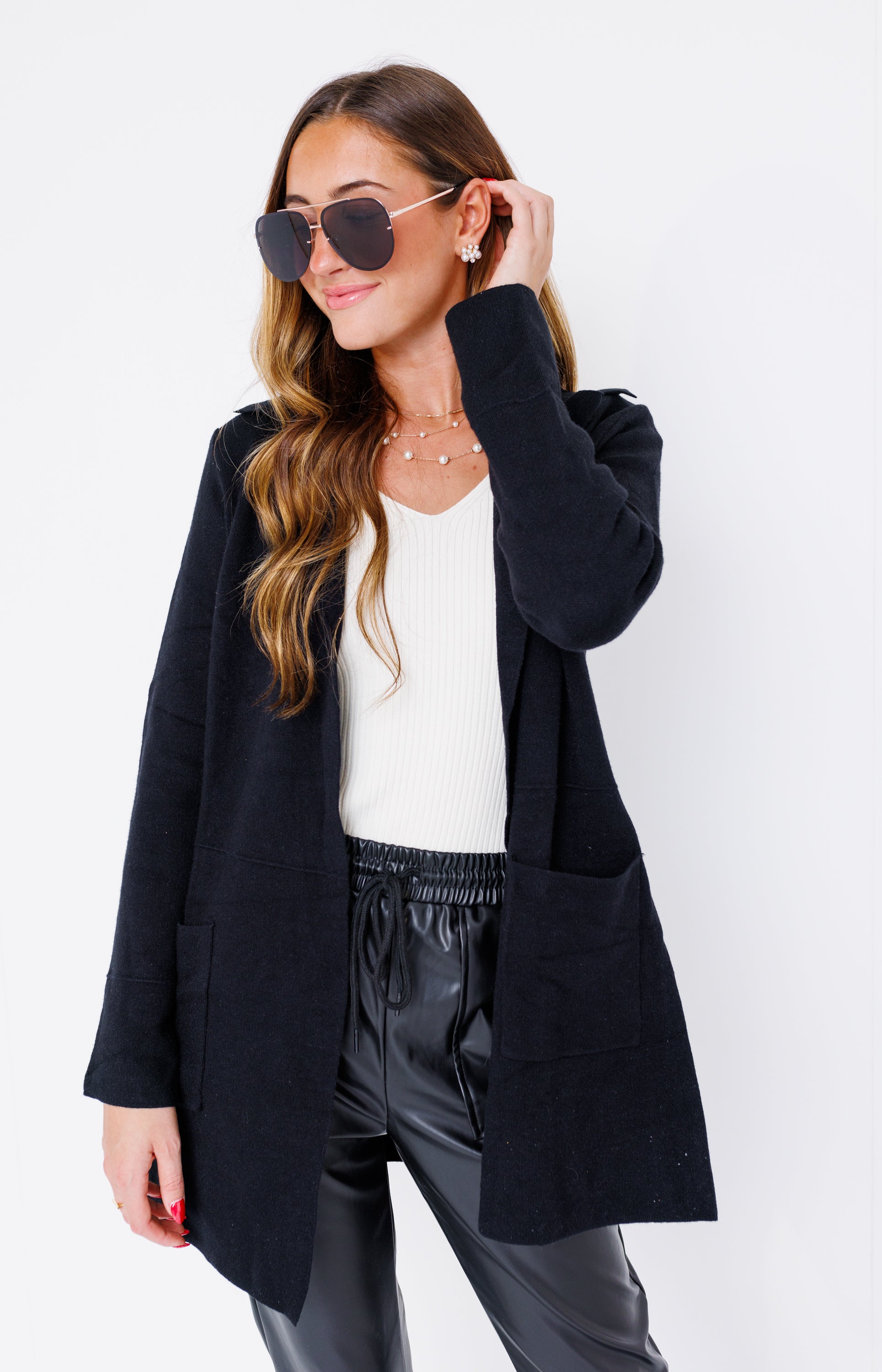 Dress Me Up Sweater Cardigan, BLACK