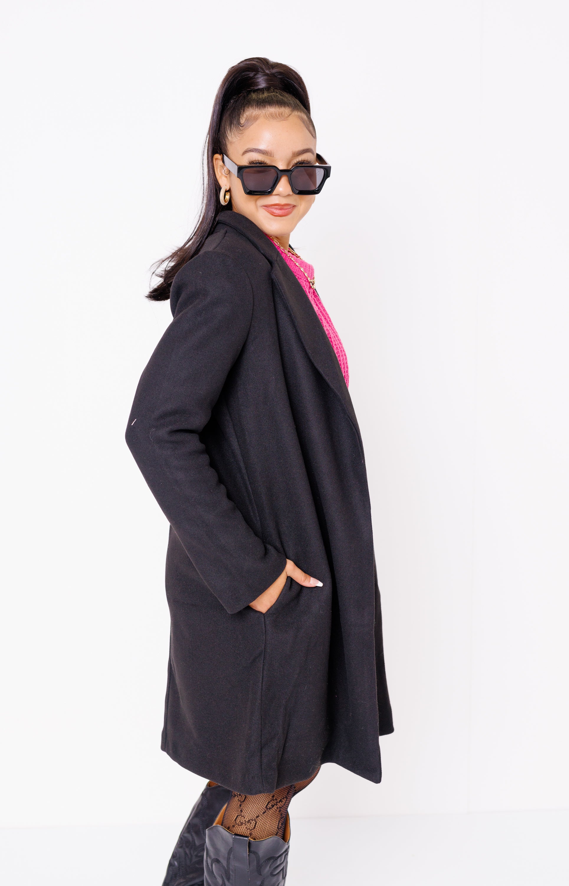 Cityscape Trench Coat, BLACK