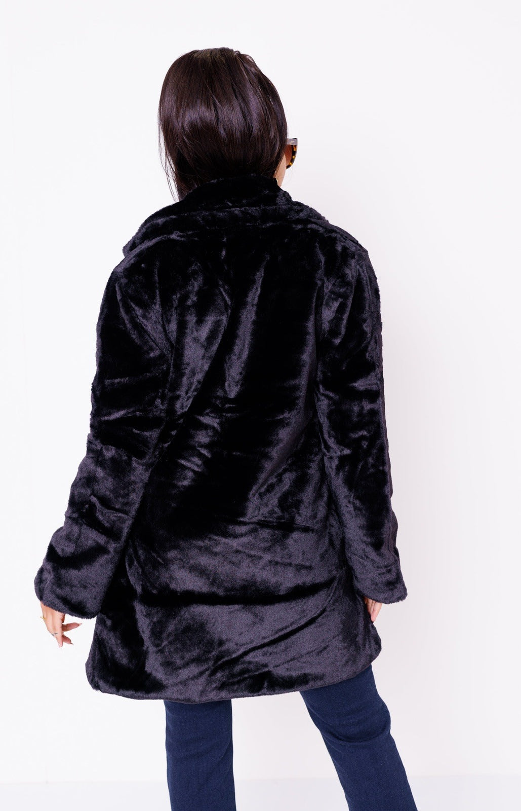 Luxury Lush Trench Coat, BLACK