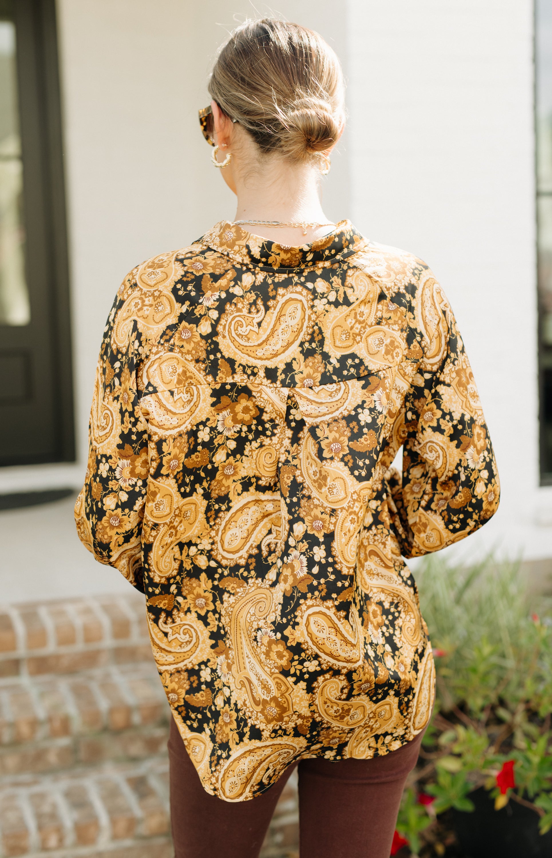 Valentine Blouse, BLACK/MUSTARD