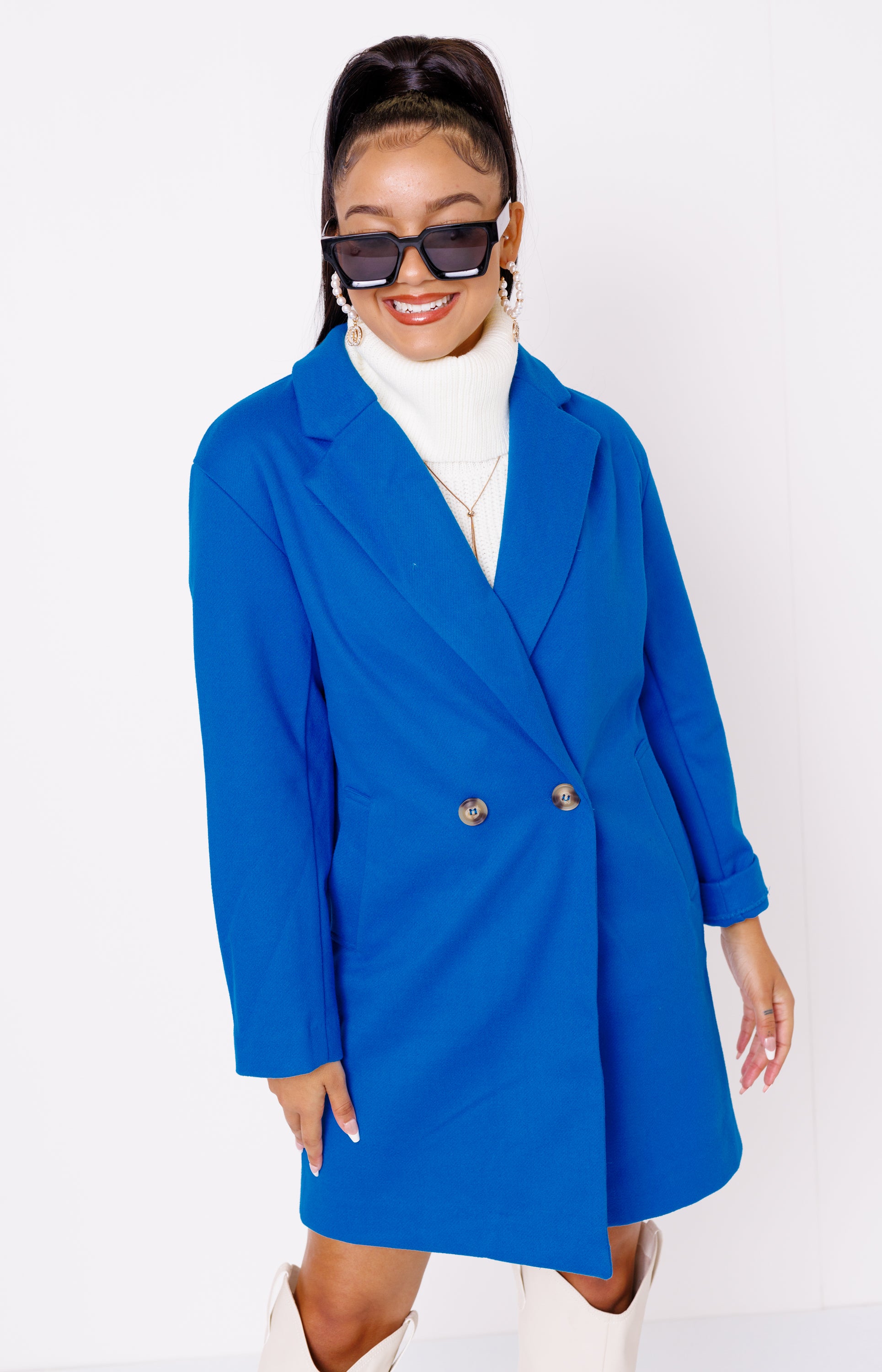 Skyline Trench Coat, AZURE