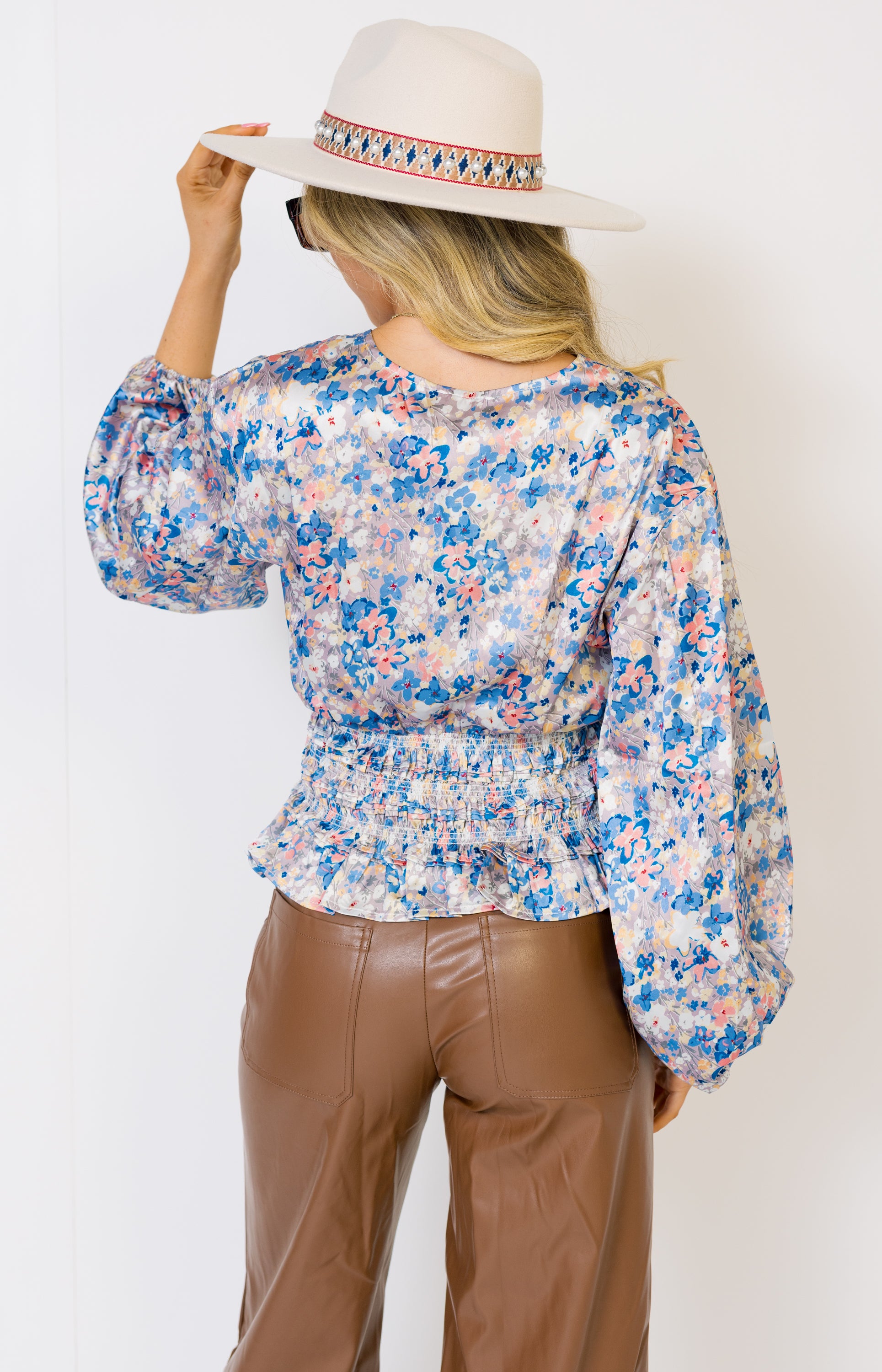 Along for the Ride Top, BLUE/PEACH/GREY