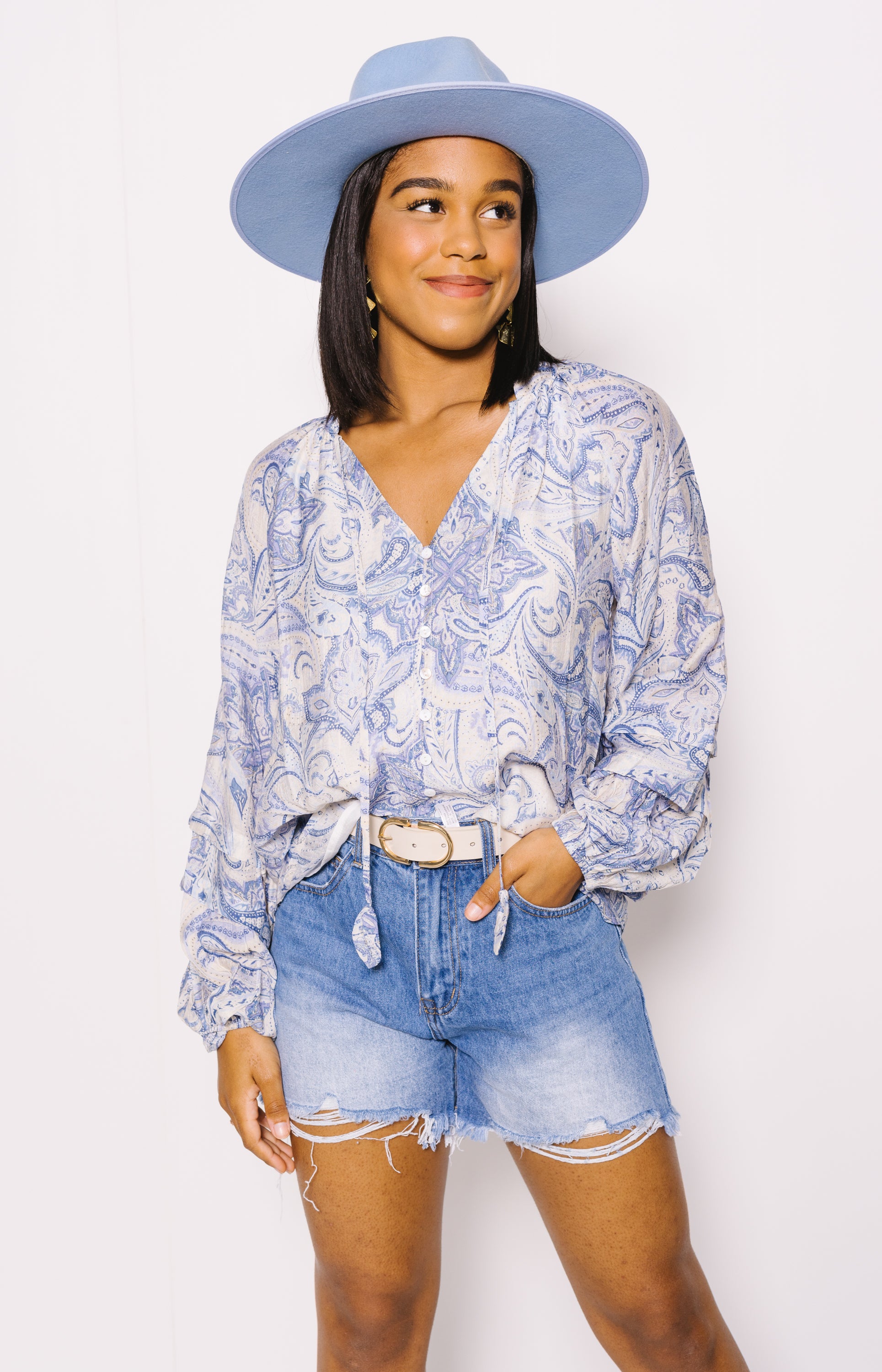 Ryder Blouse, BLUE