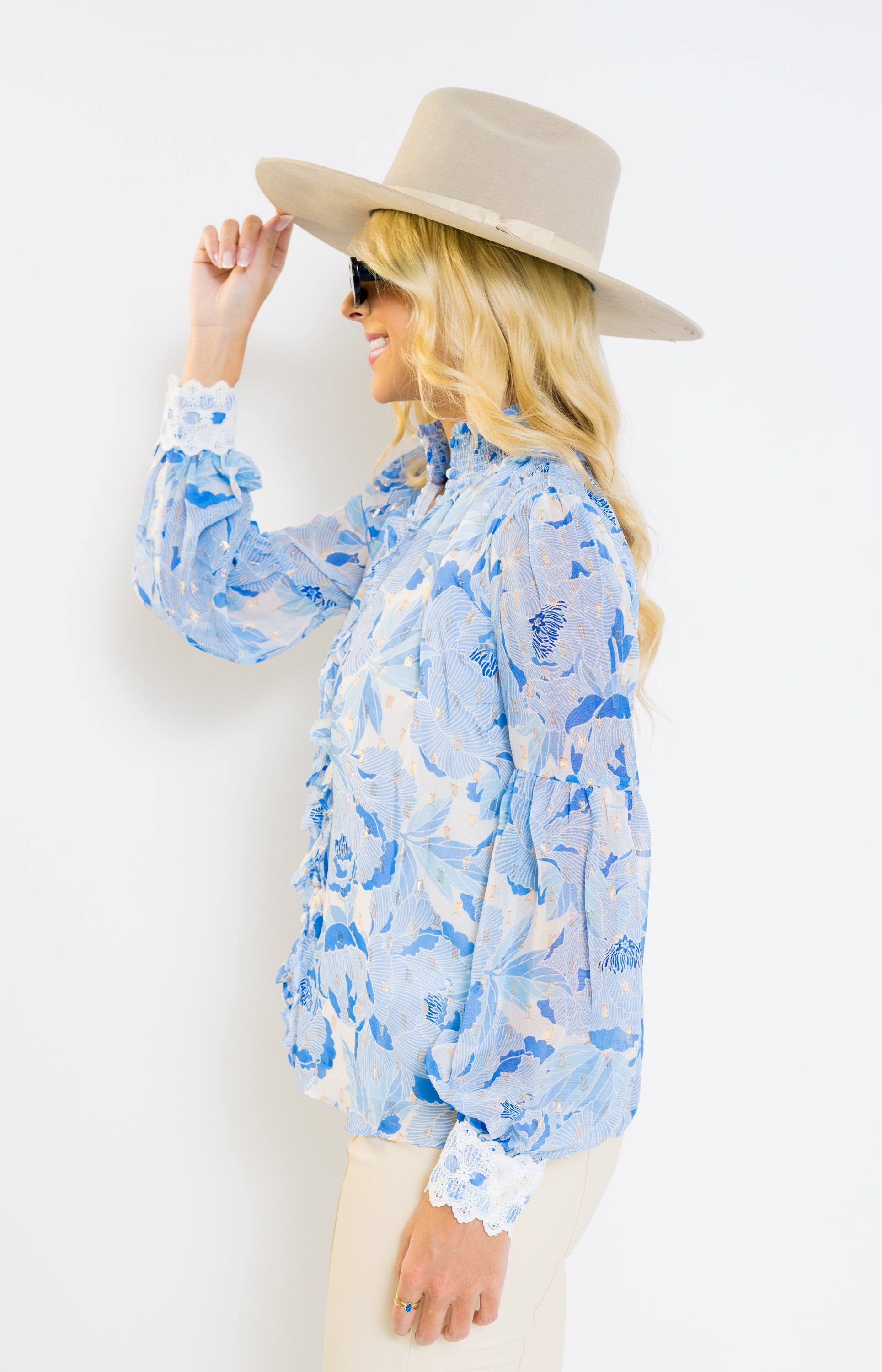 Romantic Evenings Top, BLUE MULTI