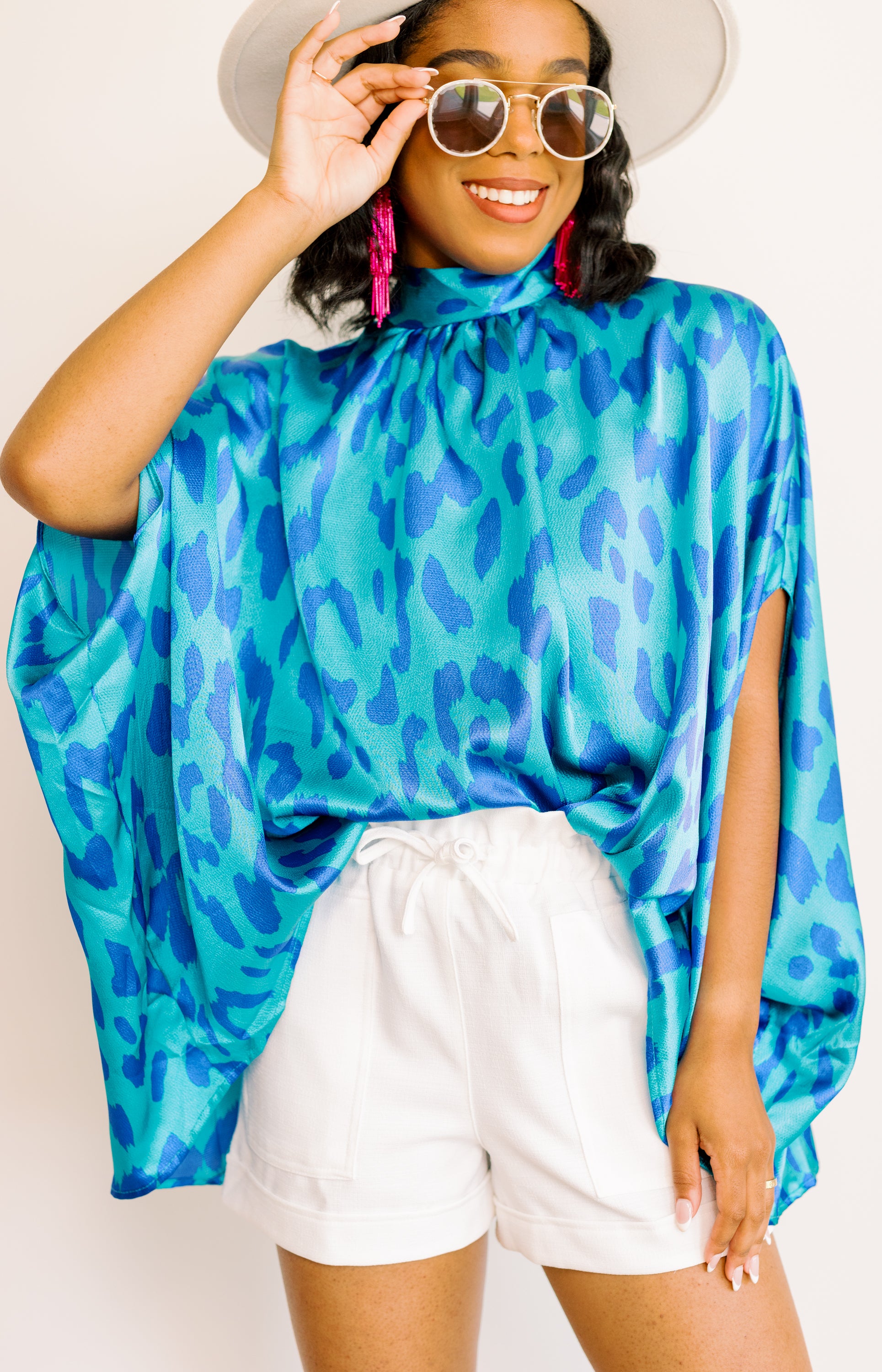 Brittan Blouse, BLUE MULTI